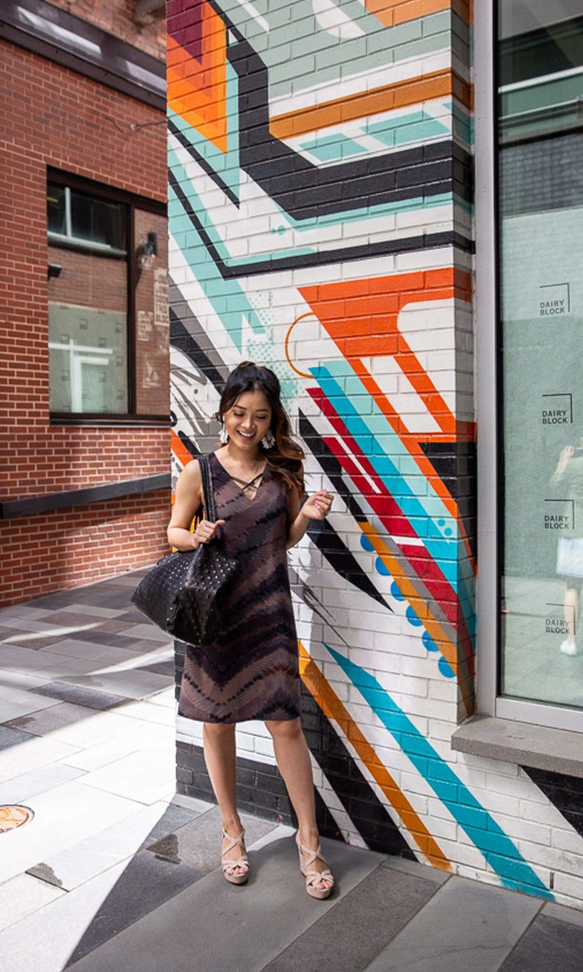 Viereck Astrid Lace-Up Sleeveless Shift Dress