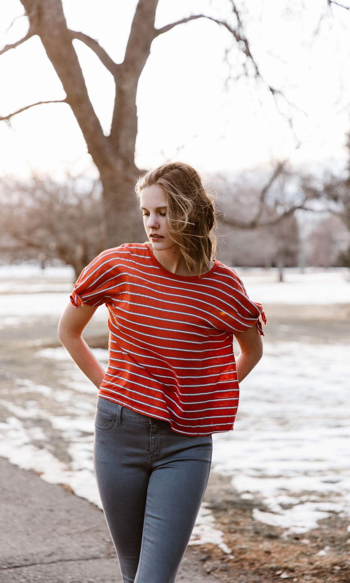 Velvet by Graham &amp; Spencer Crystal Striped Knit Sleeve Top