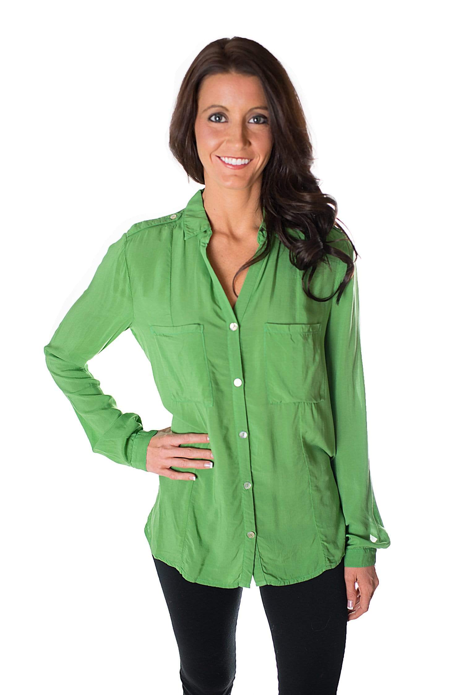 Velvet by Graham & Spencer Arianne Rayon Button Up Blouse