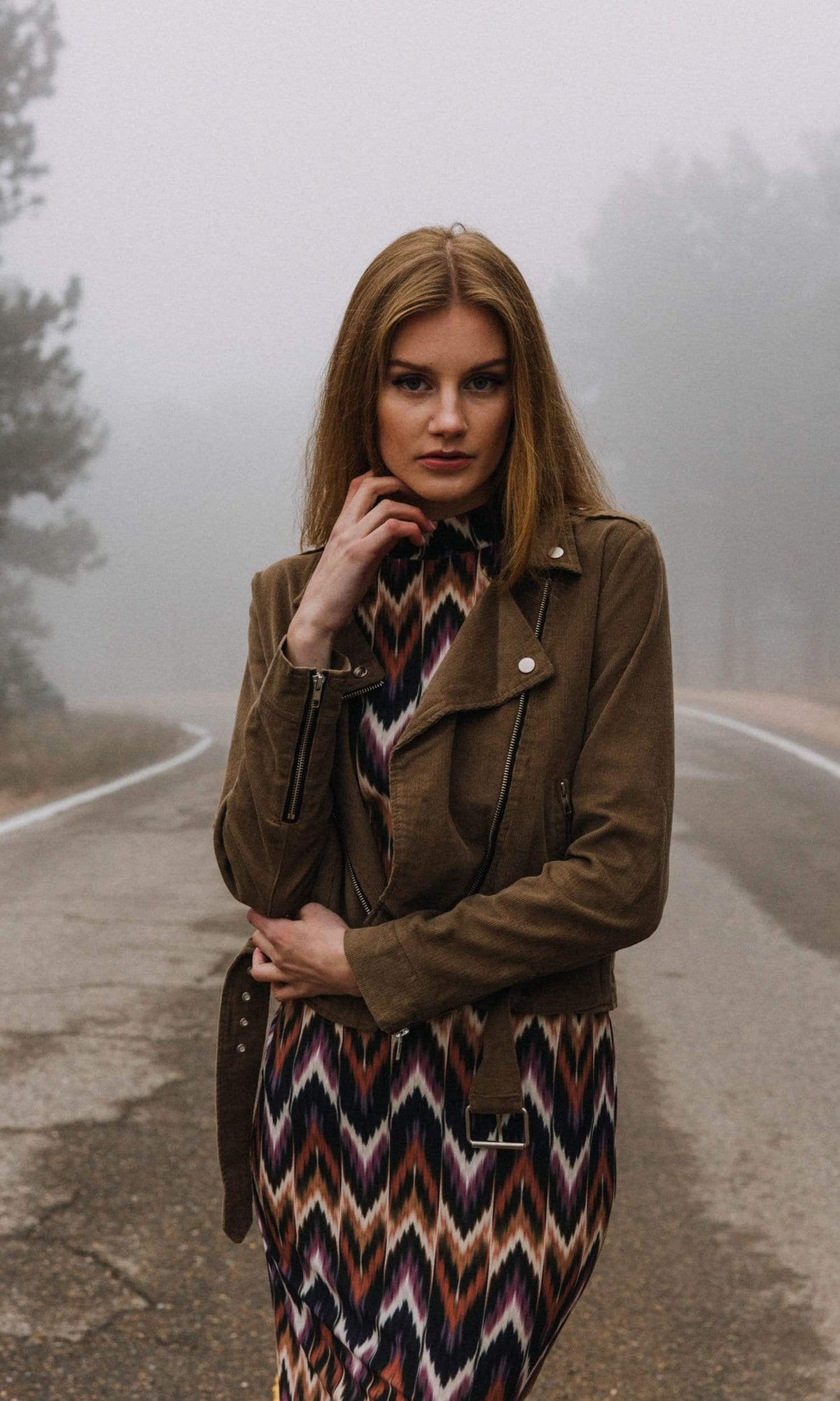 J.O.A. Woven Corduroy Moto Jacket