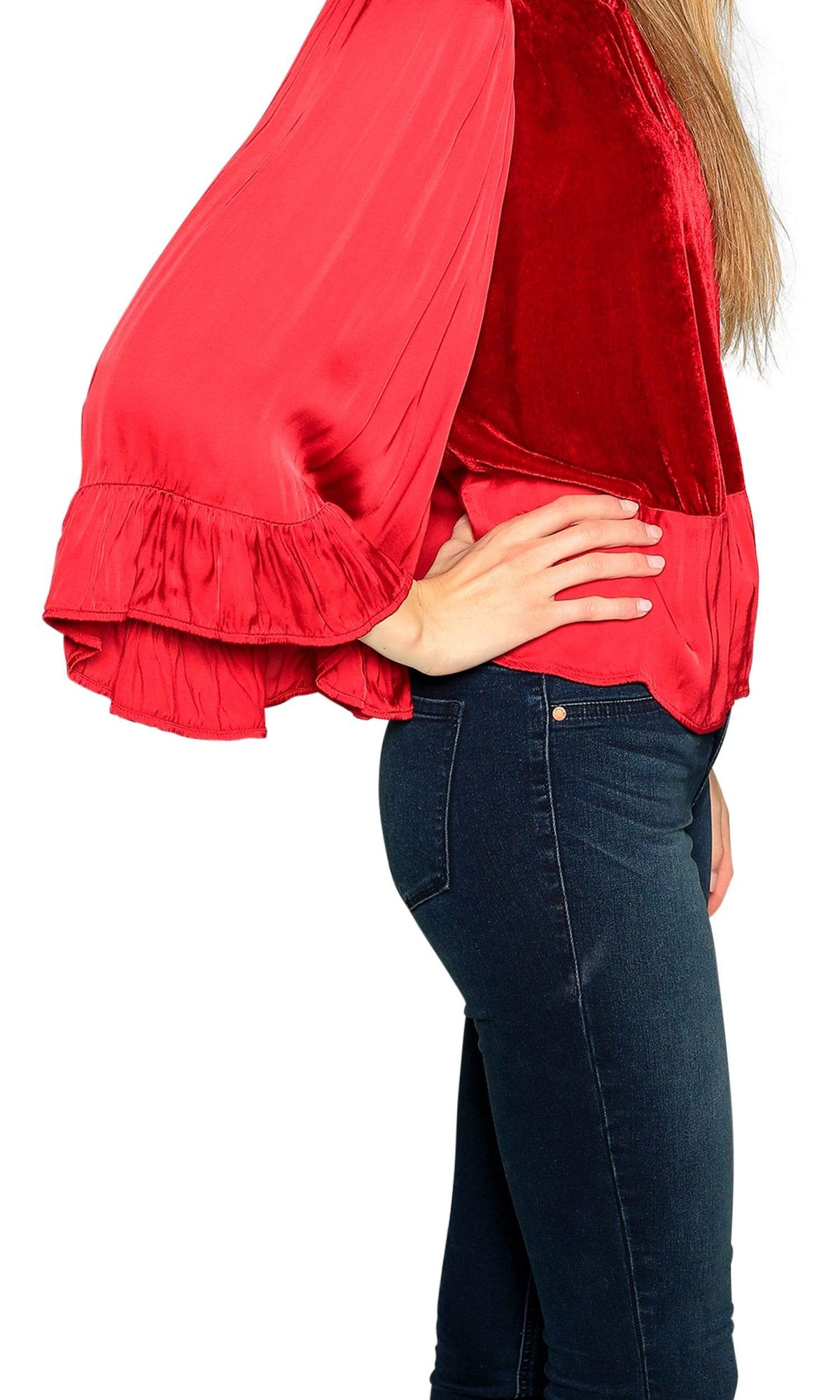 Velvet by Graham &amp; Spencer Galila Velvet Satin Peasant Top