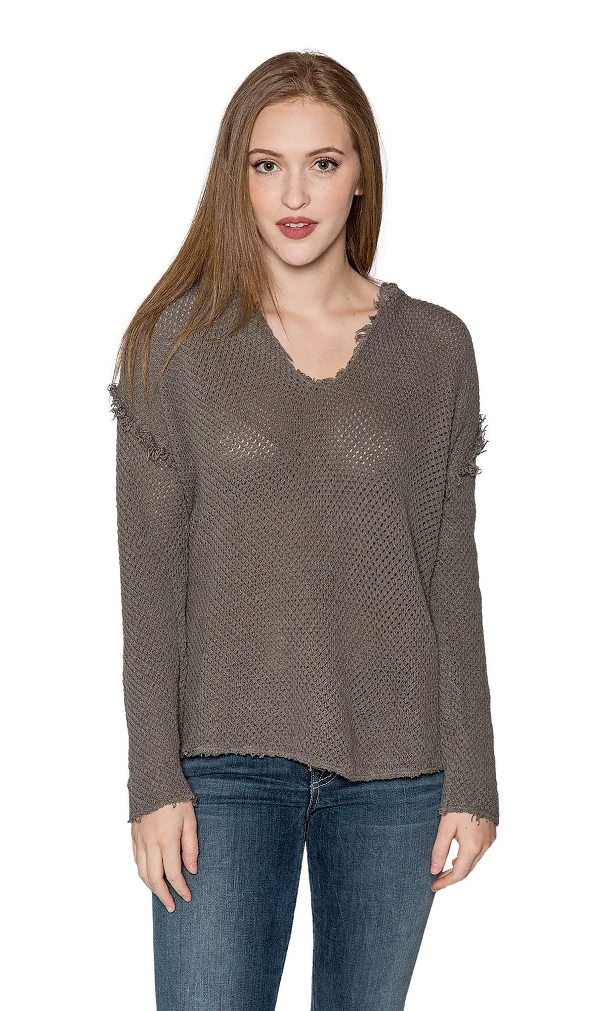 Velvet by Graham &amp; Spencer Christen Crochet Knit Hoodie