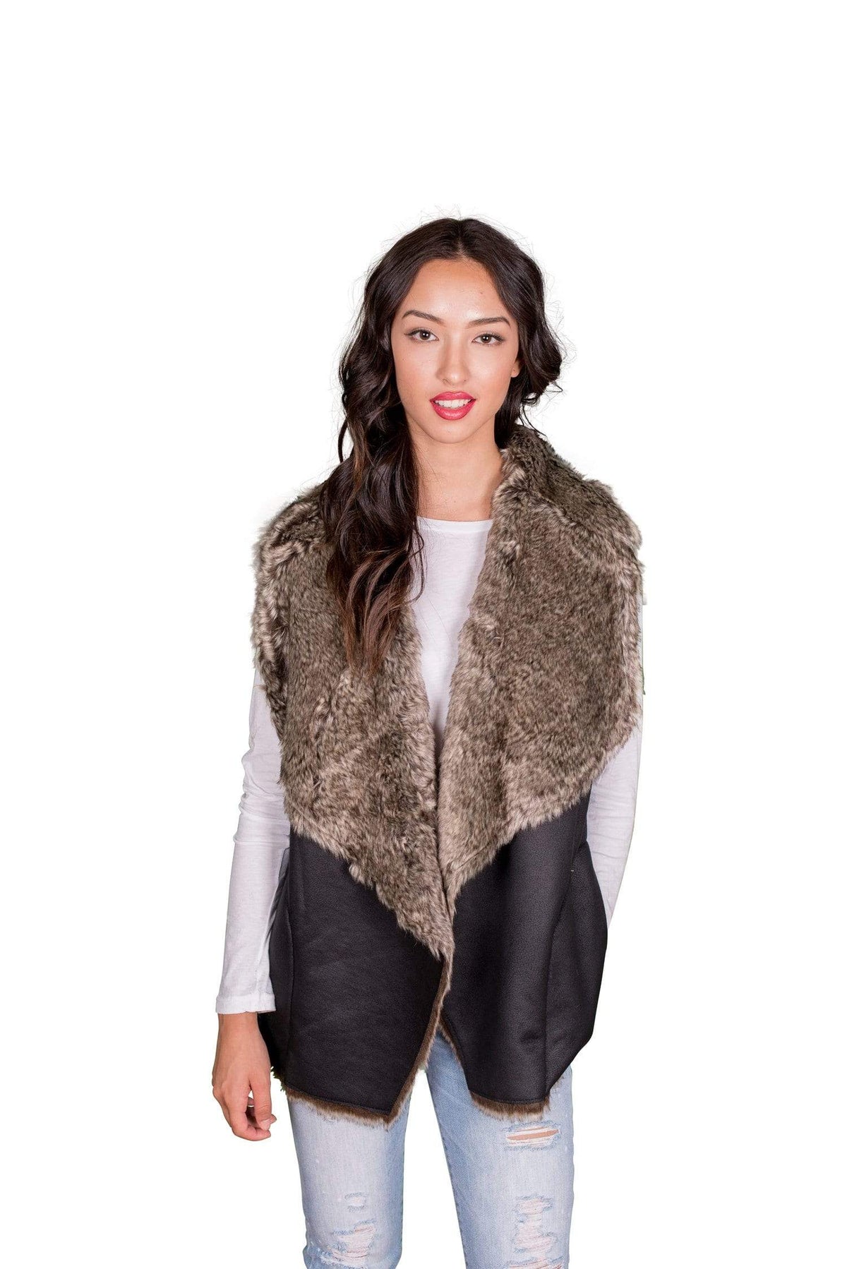Velvet by Graham &amp; Spencer Campbell Faux Fur Drape Vest