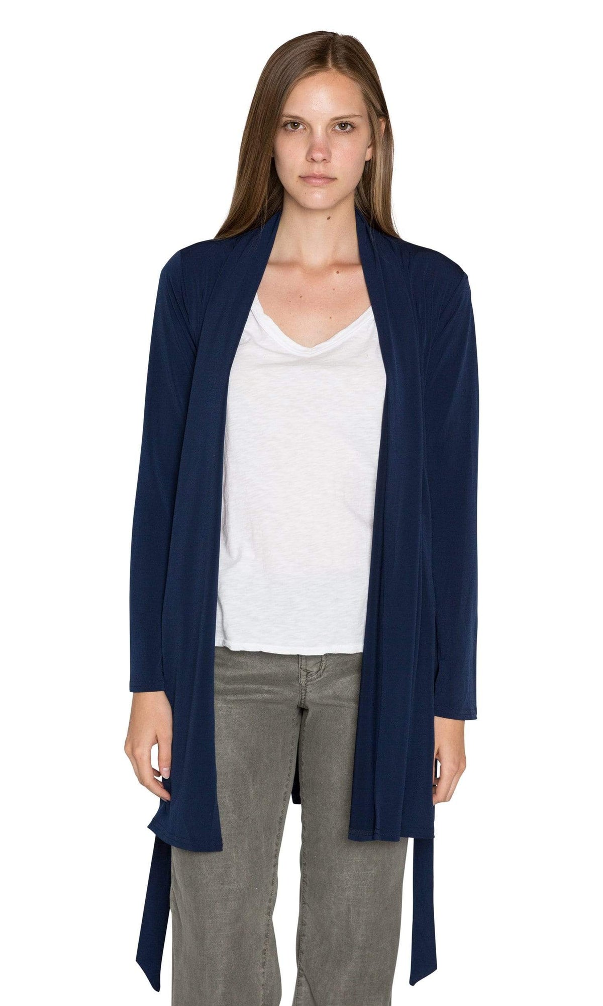 Viereck Luca Tie Waist Cardigan-Navy