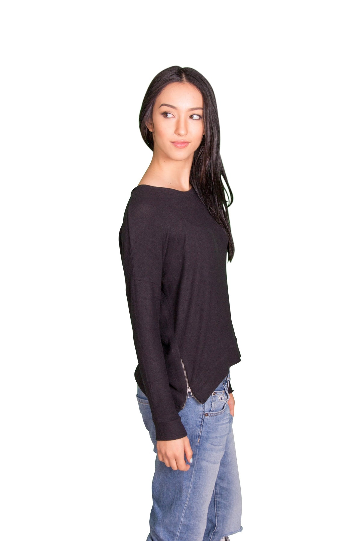 Velvet by Graham &amp; Spencer Stace Cozy Jersey Side Zip Top