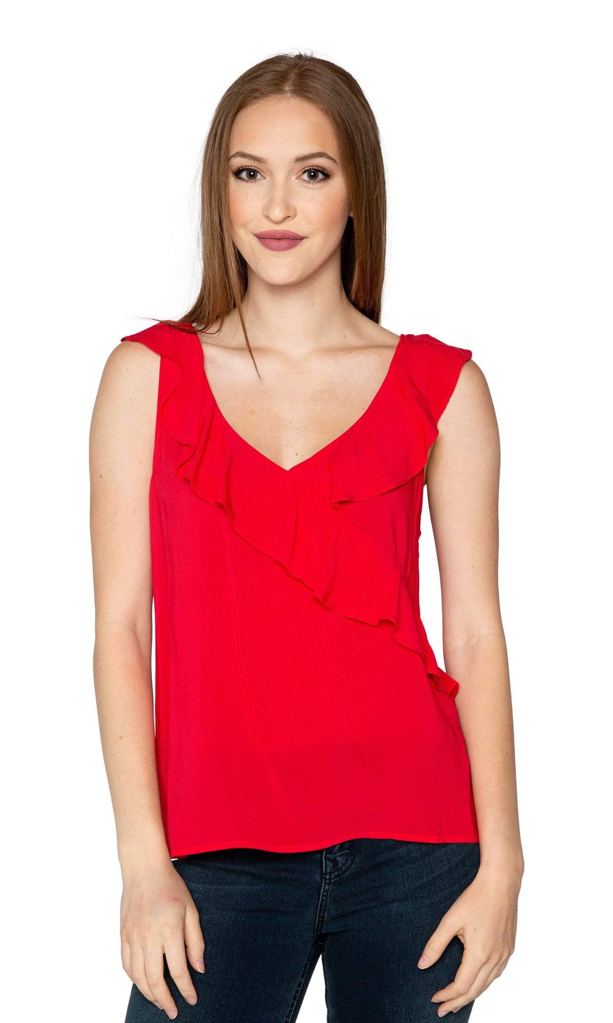 Velvet by Graham &amp; Spencer April Rayon Challis Ruffle Top