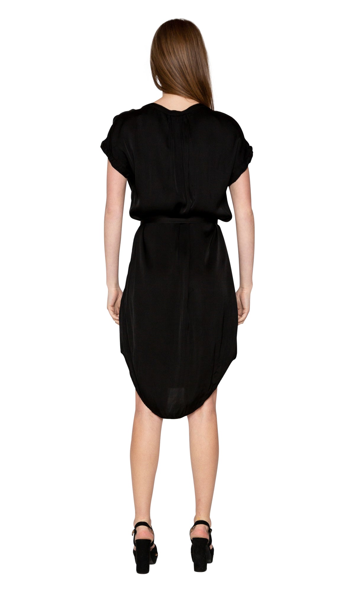 Velvet by Graham &amp; Spencer Brie Satin Viscose Tie Waist Dress