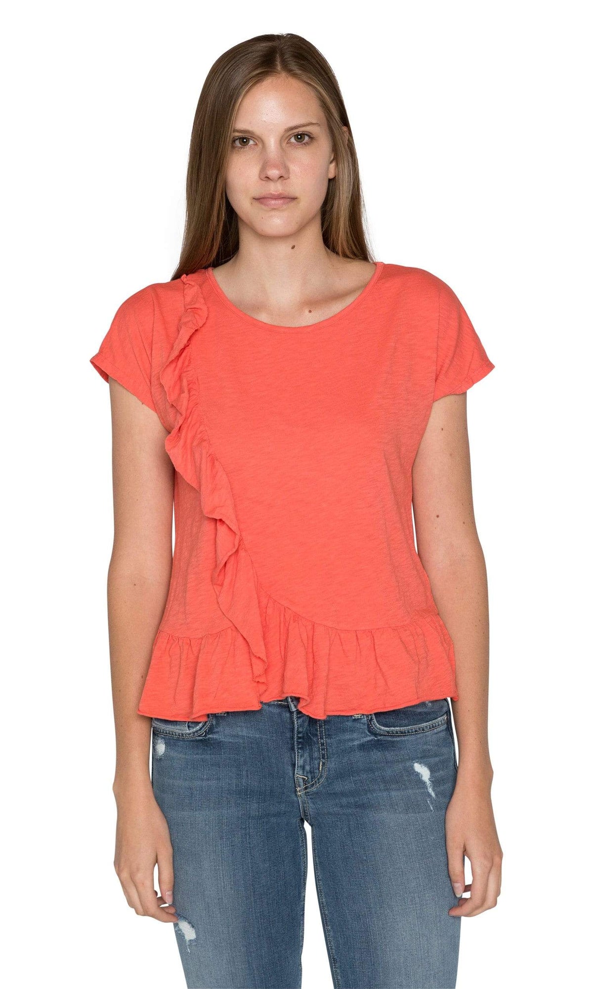 Velvet by Graham &amp; Spencer Pamina Cotton Slub Ruffle Tee