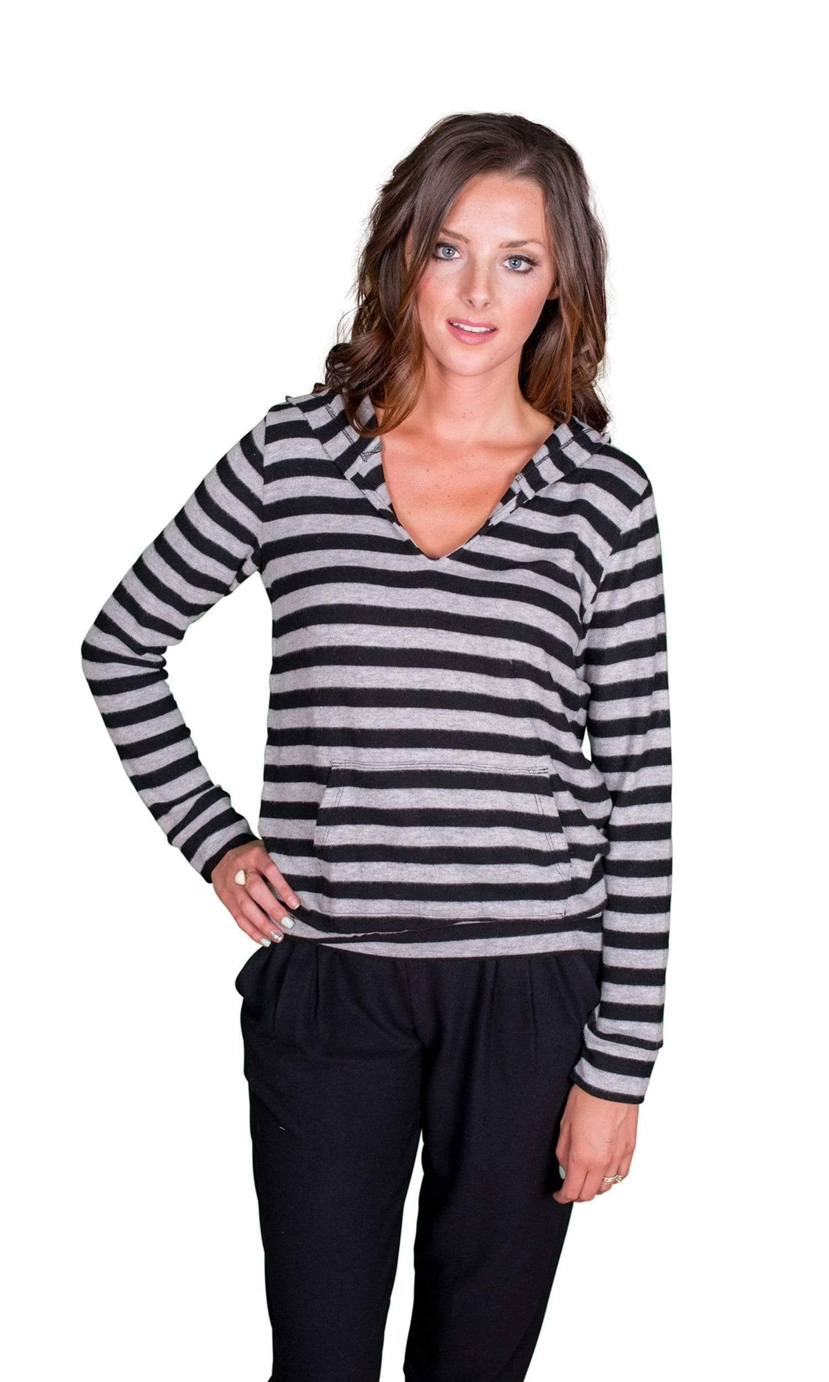 Velvet by Graham &amp; Spencer Wynette Cozy Jersey Striped Hoodie
