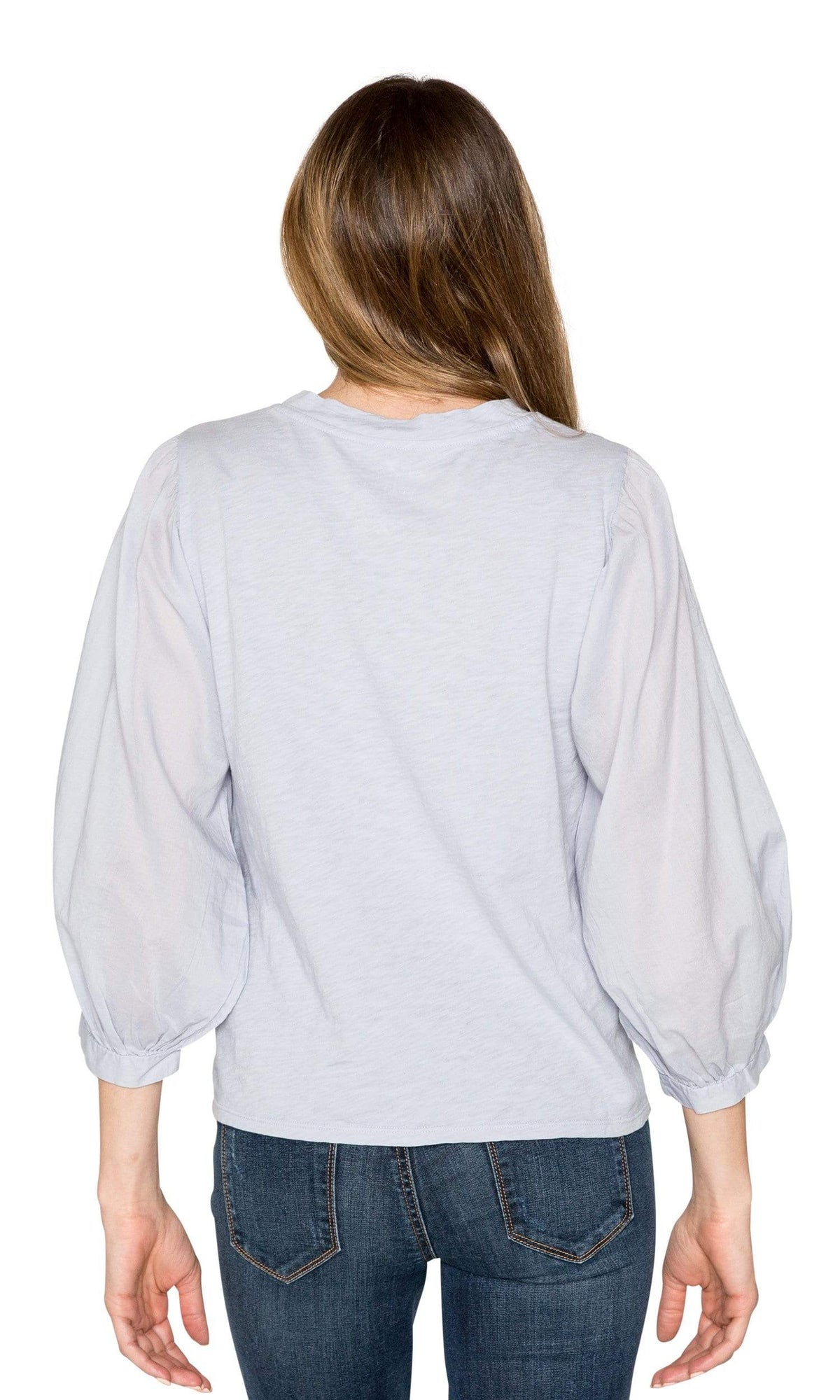 Velvet by Graham &amp; Spencer Simpson Cotton Slub Contrast Puff Sleeve Top