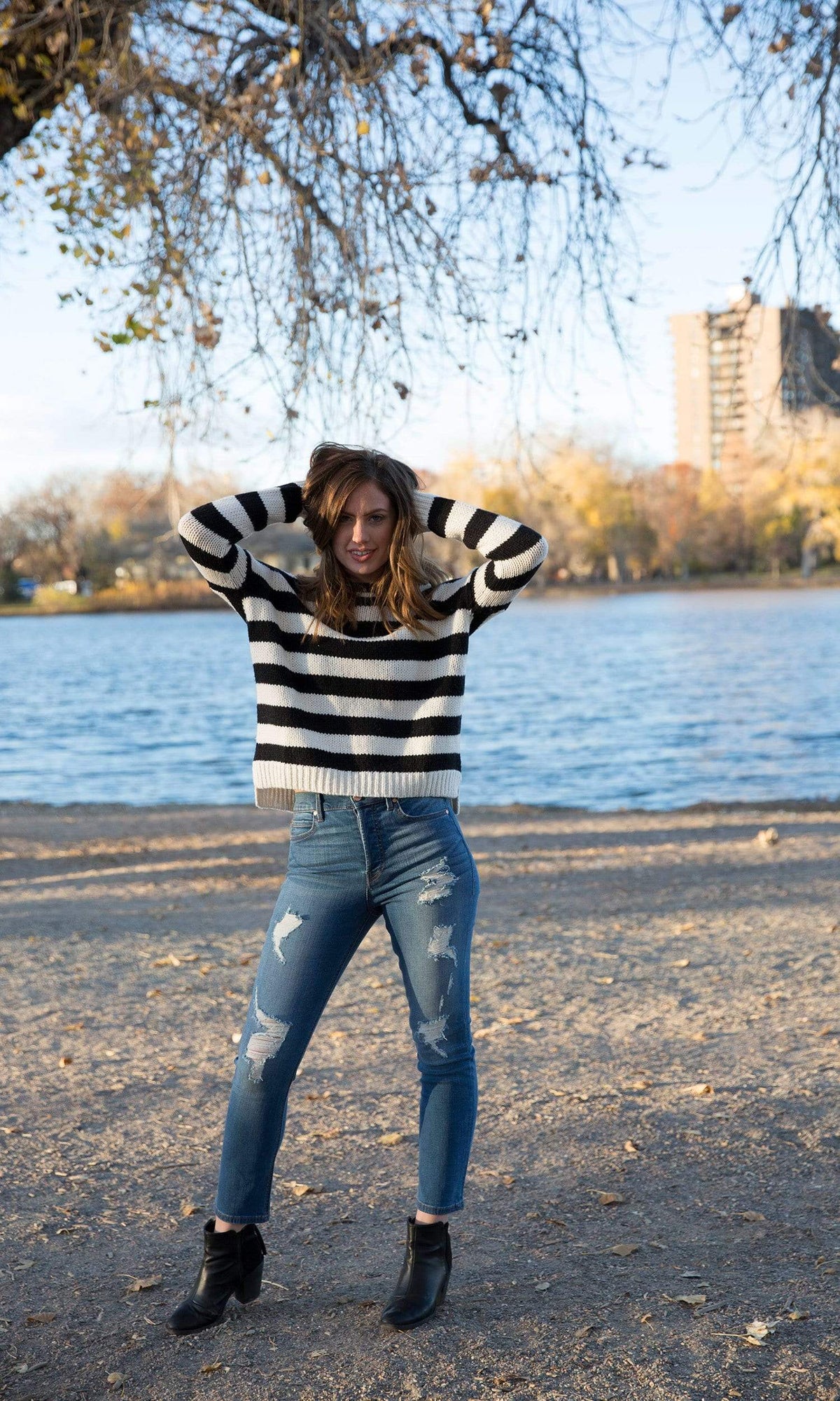 Velvet by Graham &amp; Spencer Maddilyn Stripe Crewneck Sweater