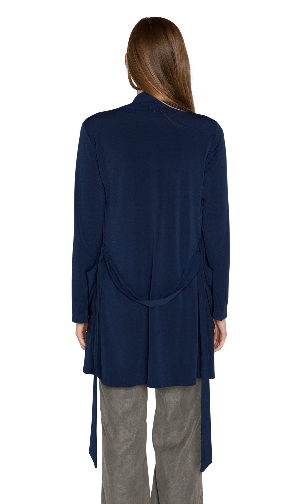 Viereck Luca Tie Waist Cardigan-Navy