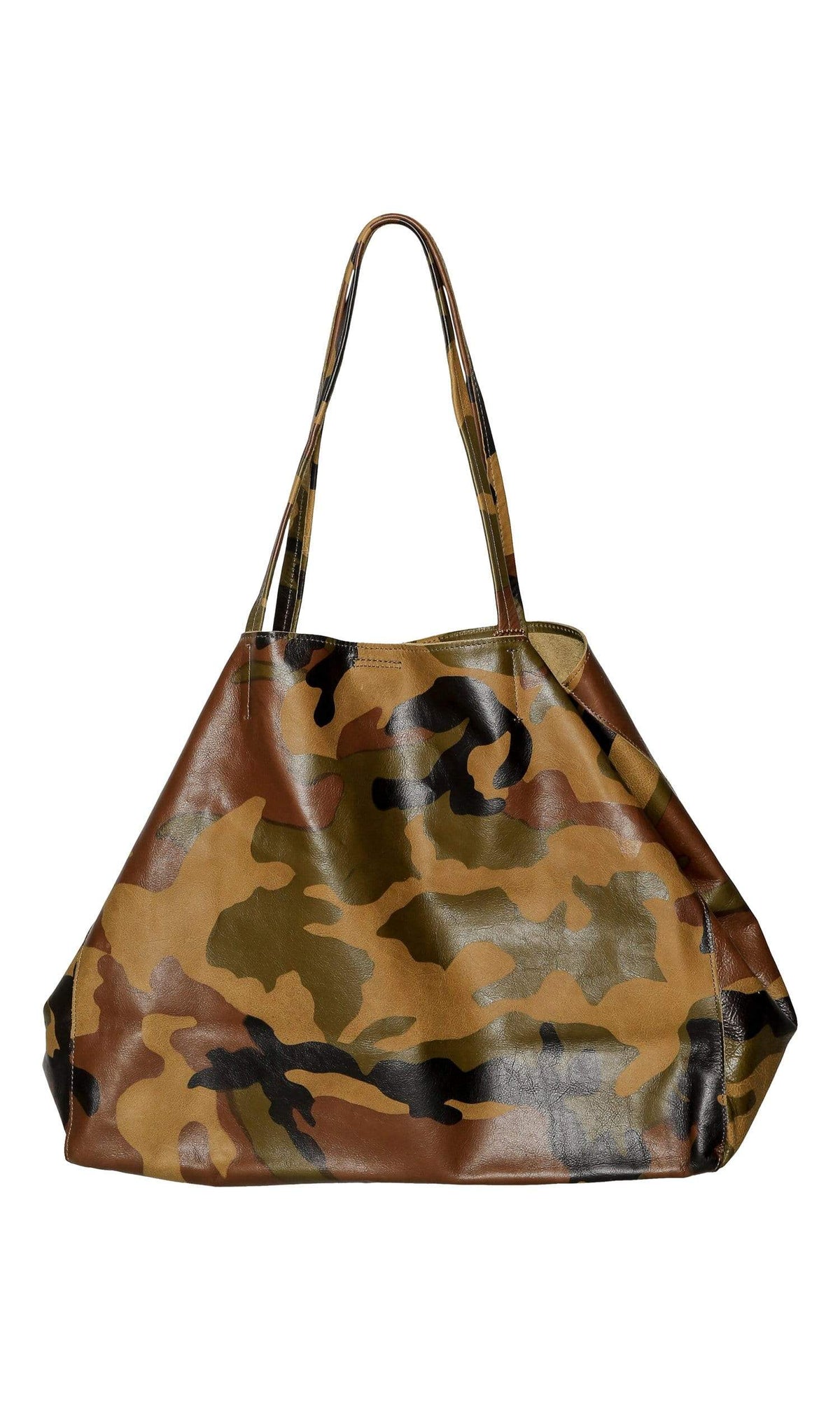 Streets Ahead Charlotte Pyramid Camo Print Large Leather Tote