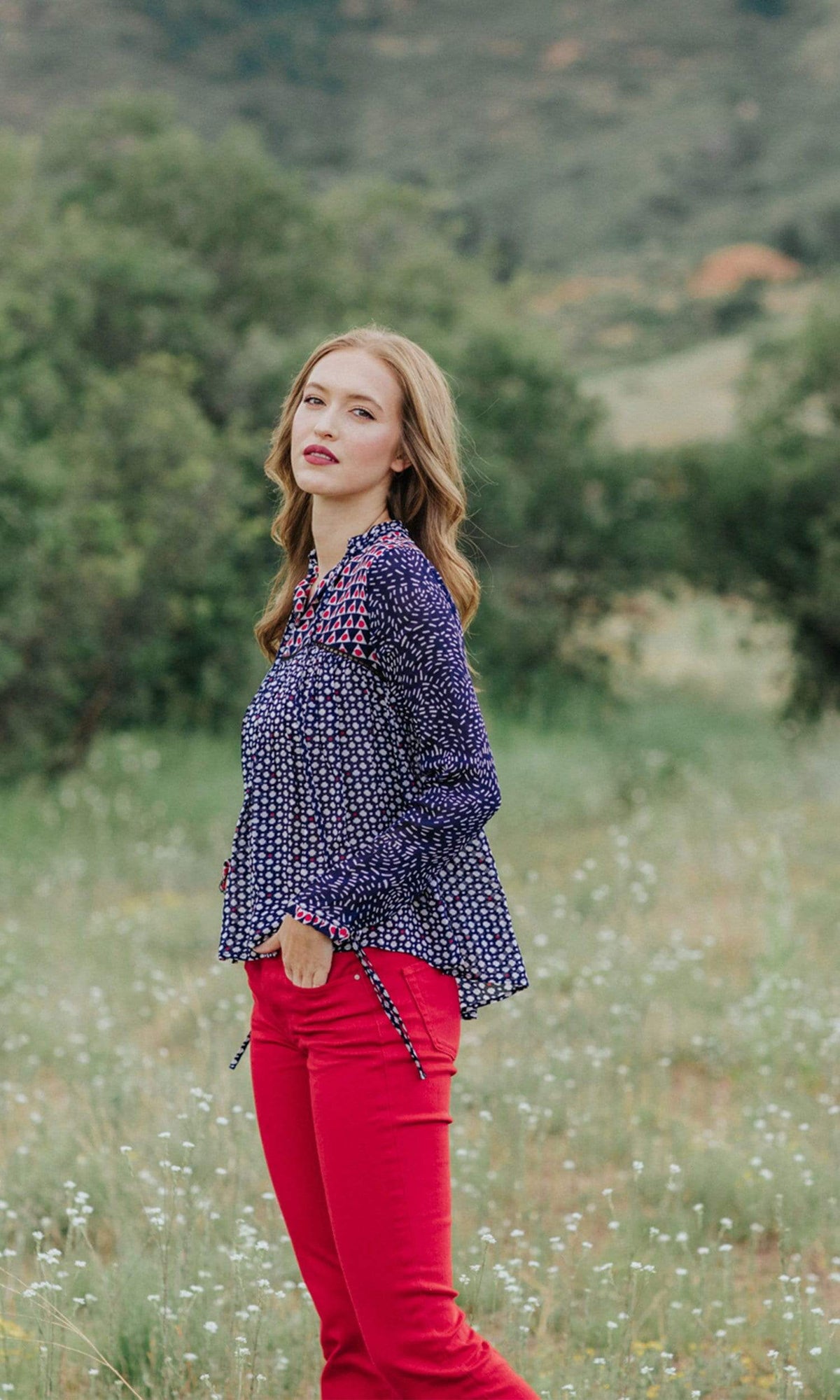 Conditions Apply A Pretty Top with Tie Neck