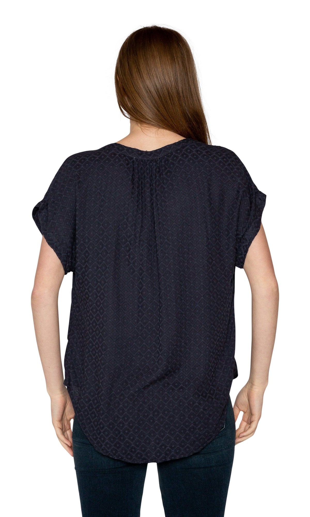 Velvet by Graham &amp; Spencer Devanee Damask Rayon Short Sleeve Top