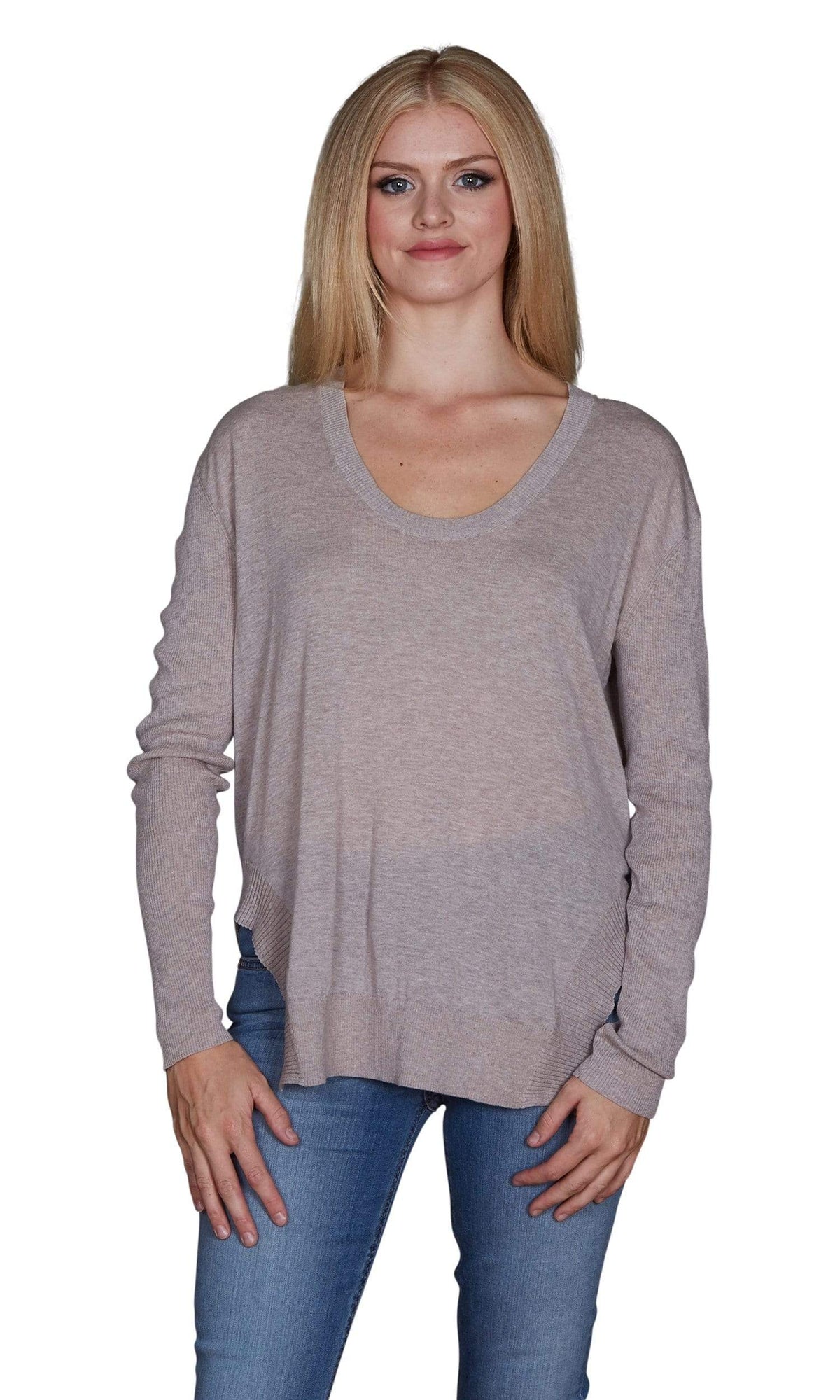 Velvet by Graham &amp; Spencer Camille Lux Cotton Scoop Neck Sweater