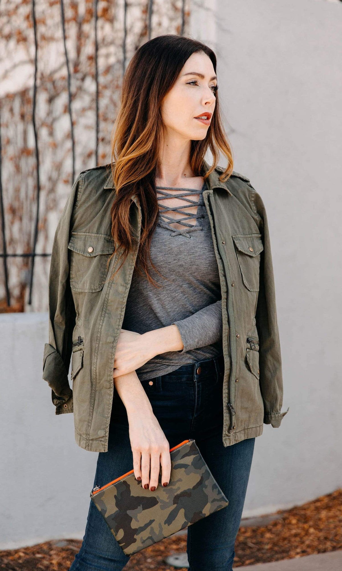 Velvet by Graham &amp; Spencer Joni Gauzy Whisper Lace Up Tee