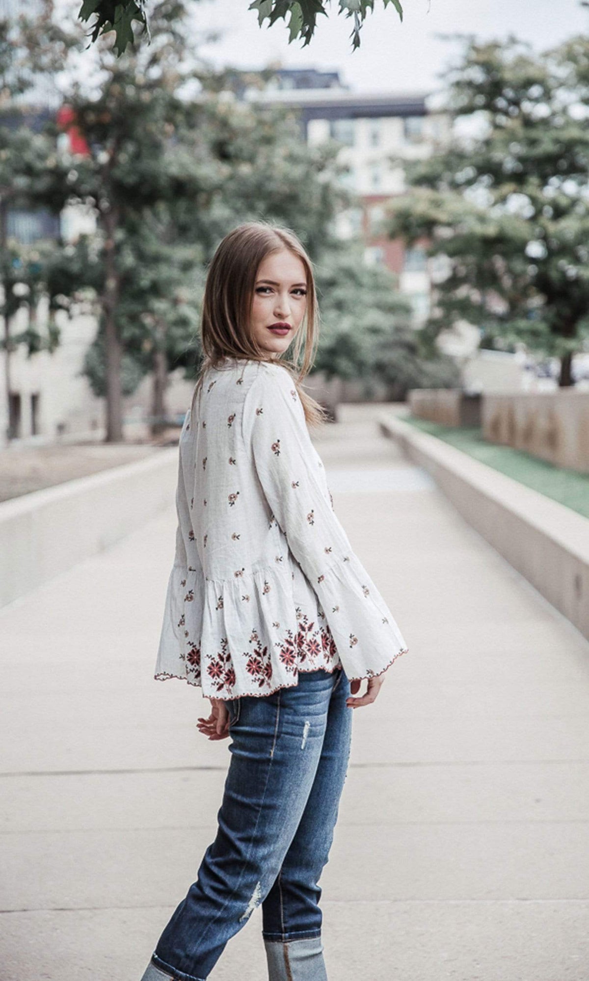 Velvet by Graham &amp; Spencer Breanna Embroidered Ruffle Top