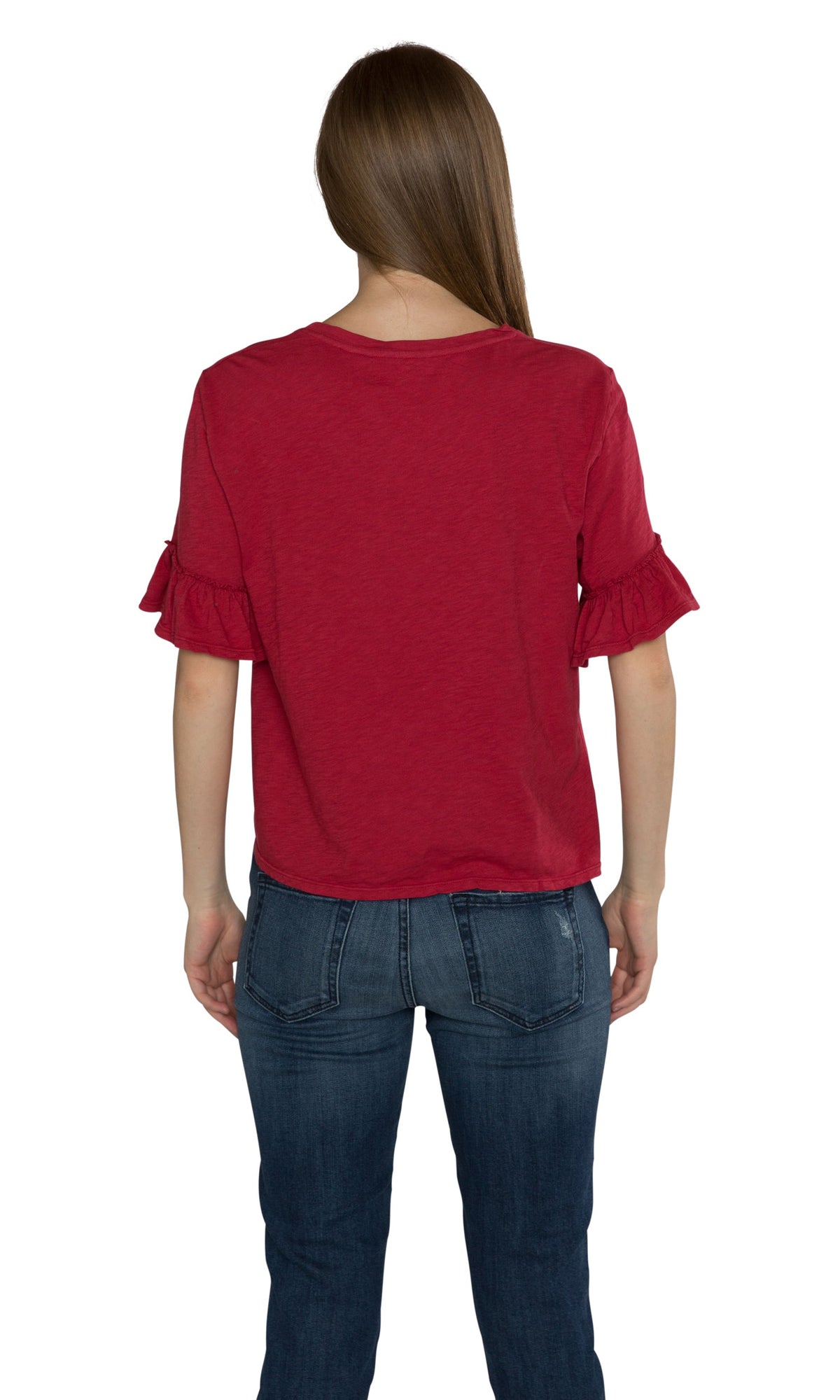 Velvet by Graham &amp; Spencer Rielle Cotton Slub Ruffle Sleeve Top