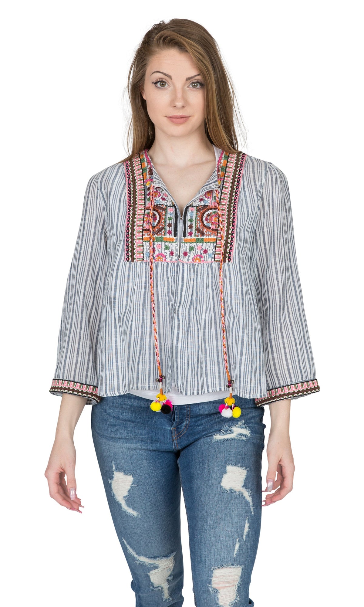 Velvet by Graham &amp; Spencer Mckay Embroidered Lightweight Cotton Jacket