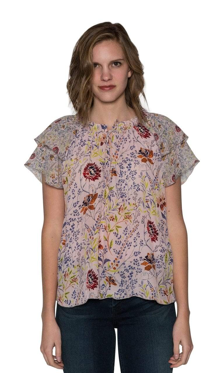 Velvet by Graham & Spencer Angel Floral Printed Viscose Tie Top