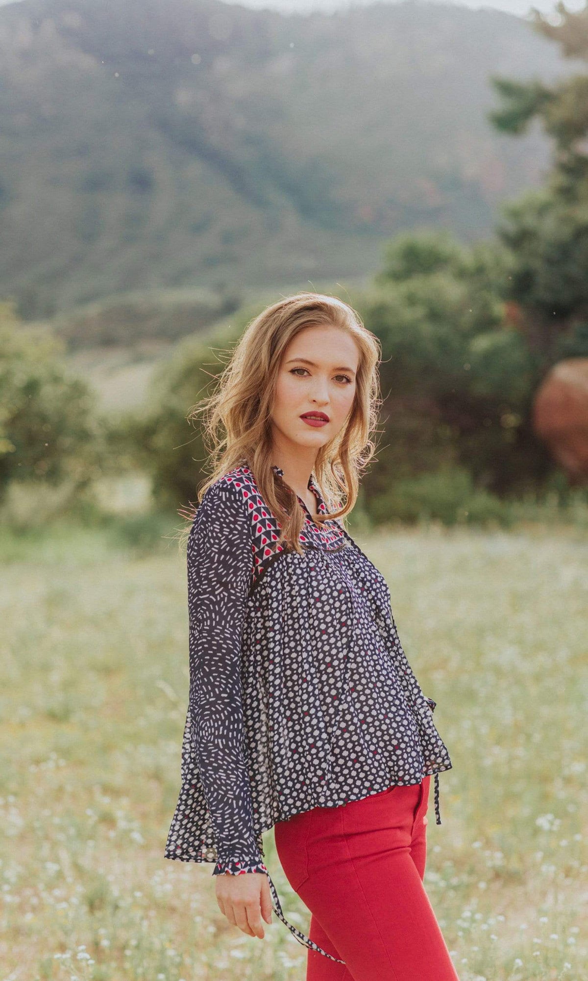 Conditions Apply A Pretty Top with Tie Neck