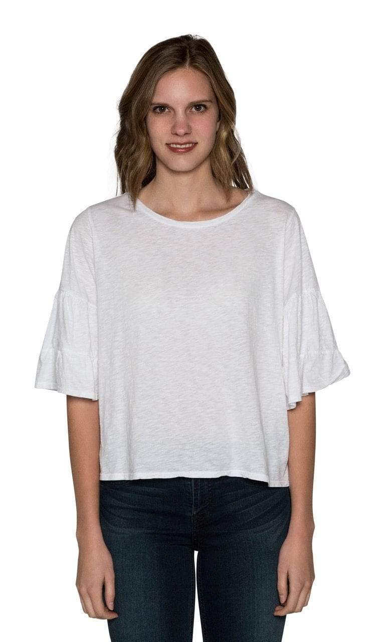 Velvet by Graham & Spencer Ellis Cotton Slub Ruffle Tee