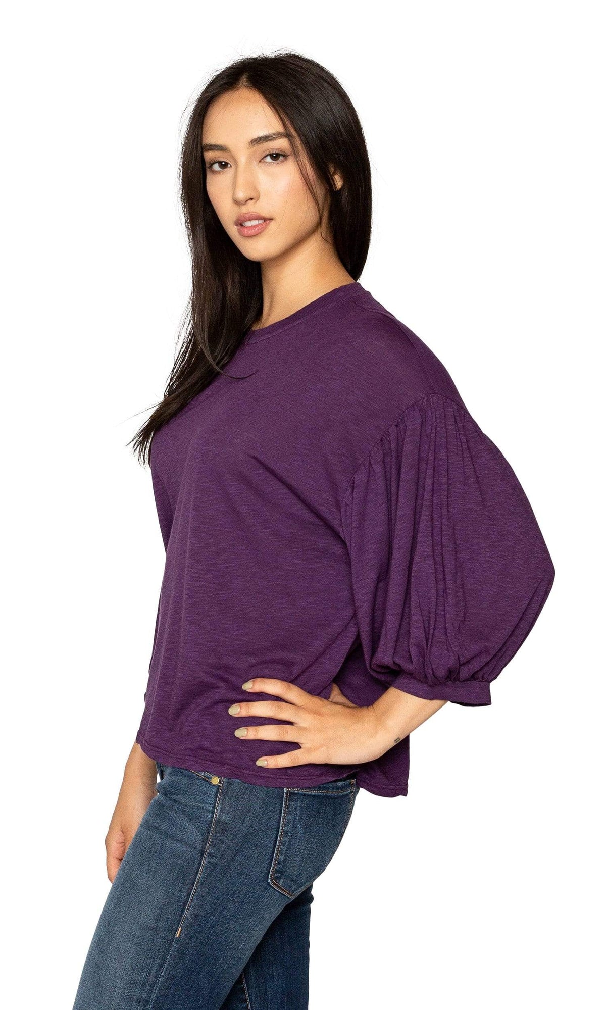 Velvet by Graham &amp; Spencer Tovah Lux Slub Puff Sleeve Top