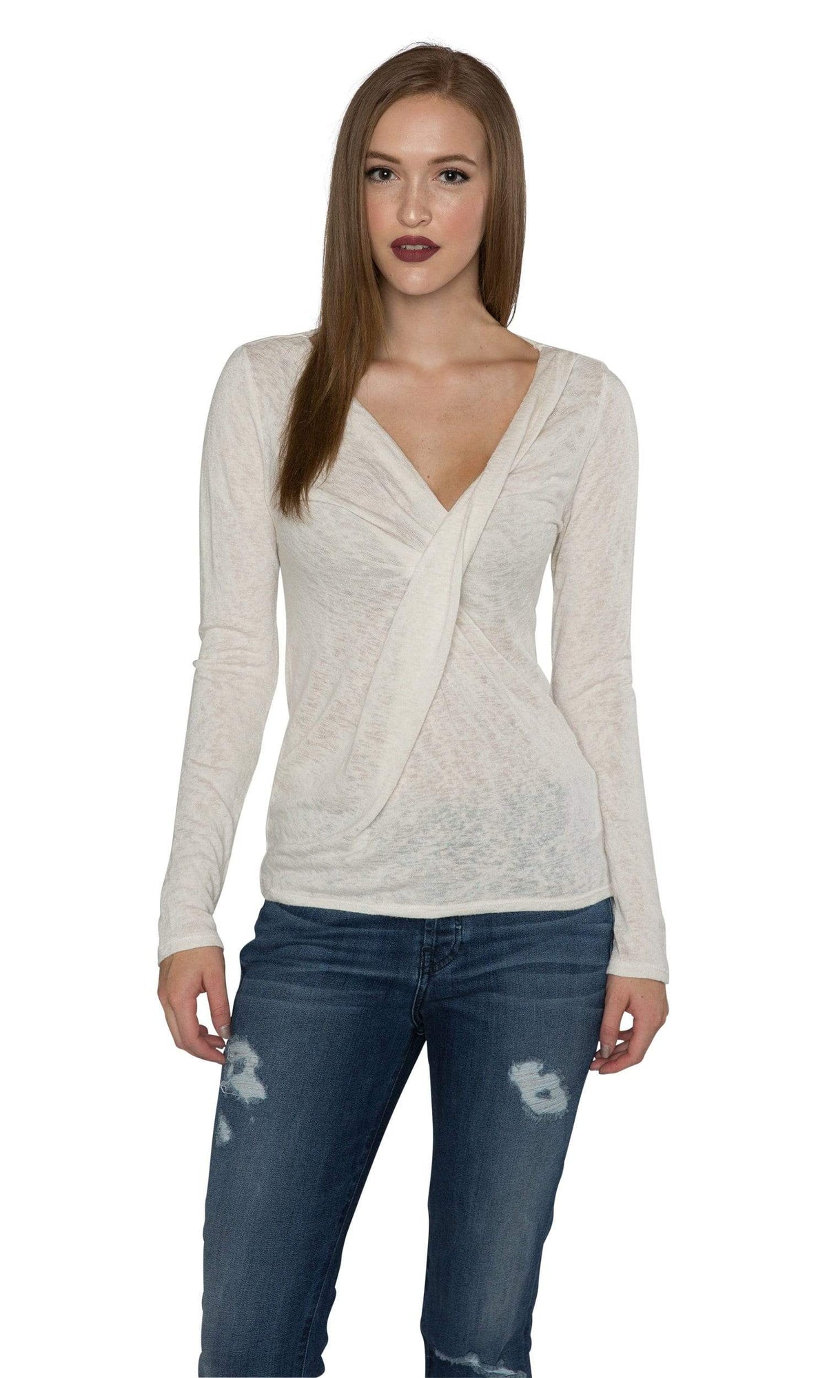 Velvet by Graham &amp; Spencer Cady Textured V Neck Drape Top