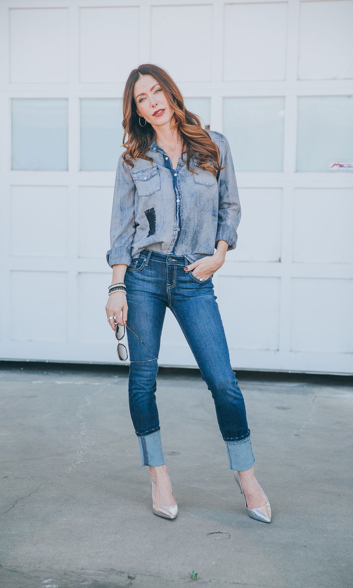 Nu Vintage Grey Button Up with Patches