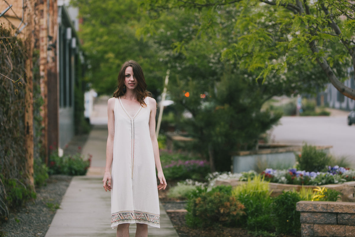 Velvet by Graham &amp; Spencer Velma Embroidered Beaded Trim Tank Dress