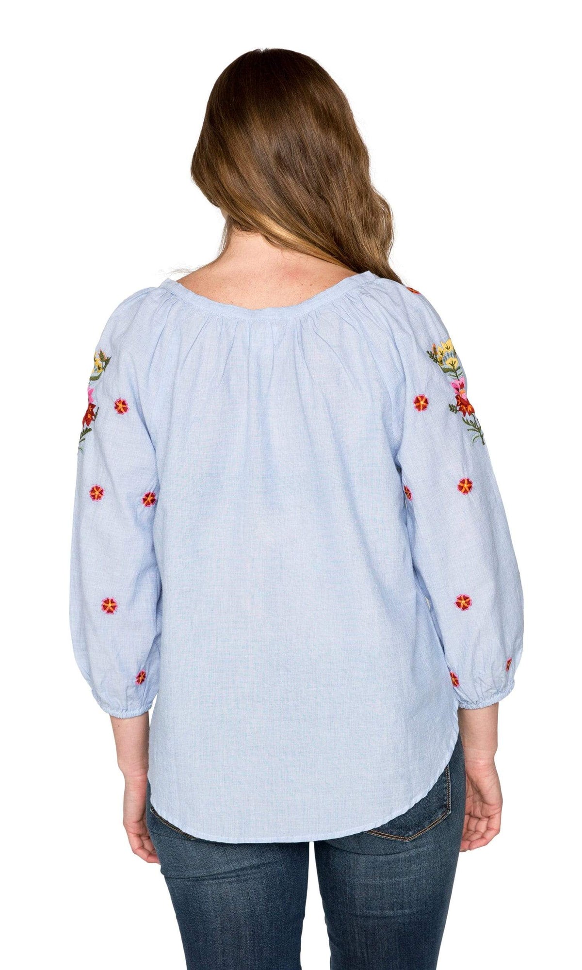 Velvet by Graham &amp; Spencer Arabelle Kali Embroidered Chambray Top