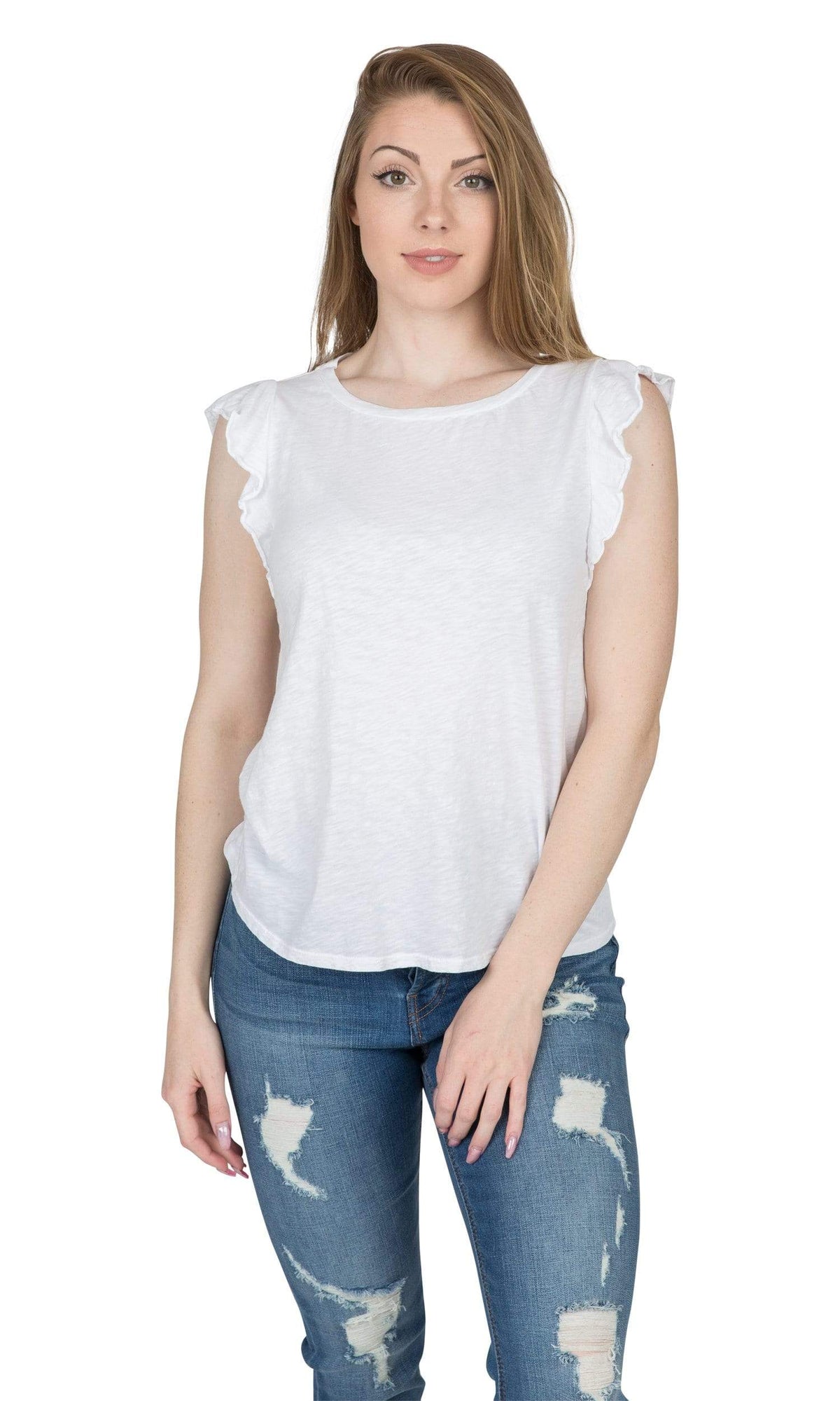 Velvet by Graham &amp; Spencer Marylou Cotton Flutter Sleeve Tee