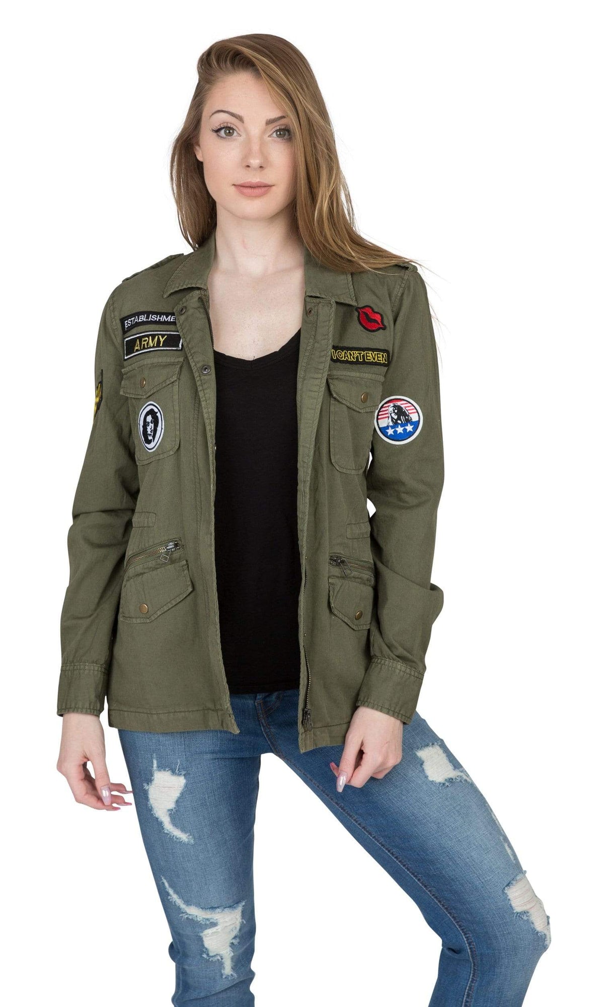 Velvet by Graham &amp; Spencer Andreea Patch Cotton Army Jacket