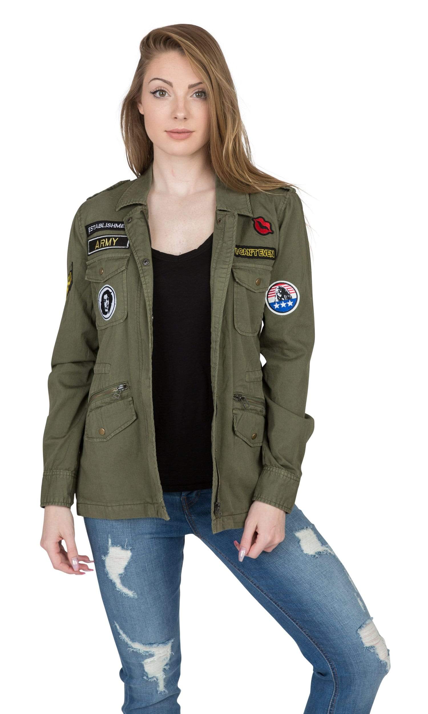 Velvet by Graham & Spencer Andreea Patch Cotton Army Jacket
