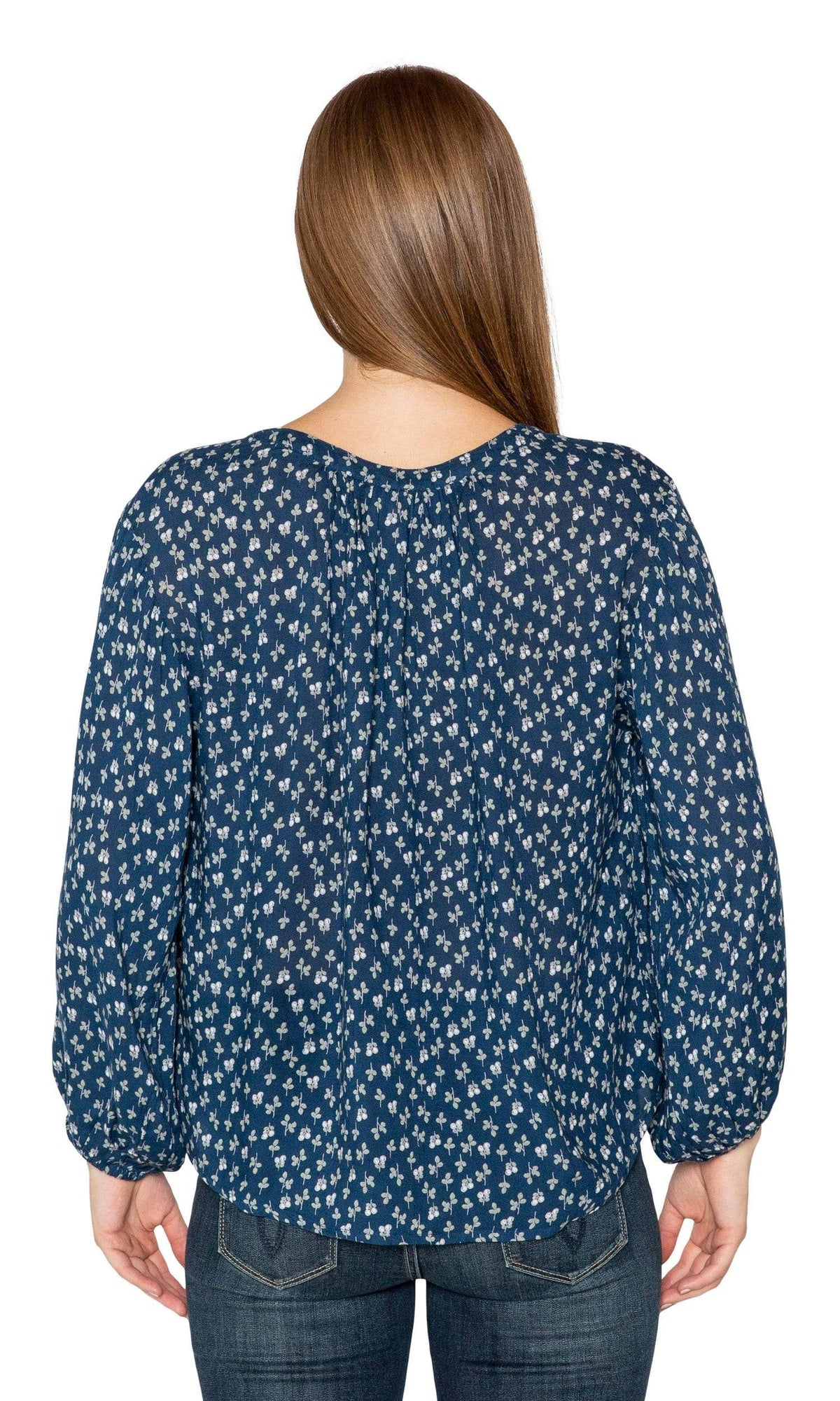 Velvet by Graham &amp; Spencer Kissan Sheer Printed Gauze Button Up Top