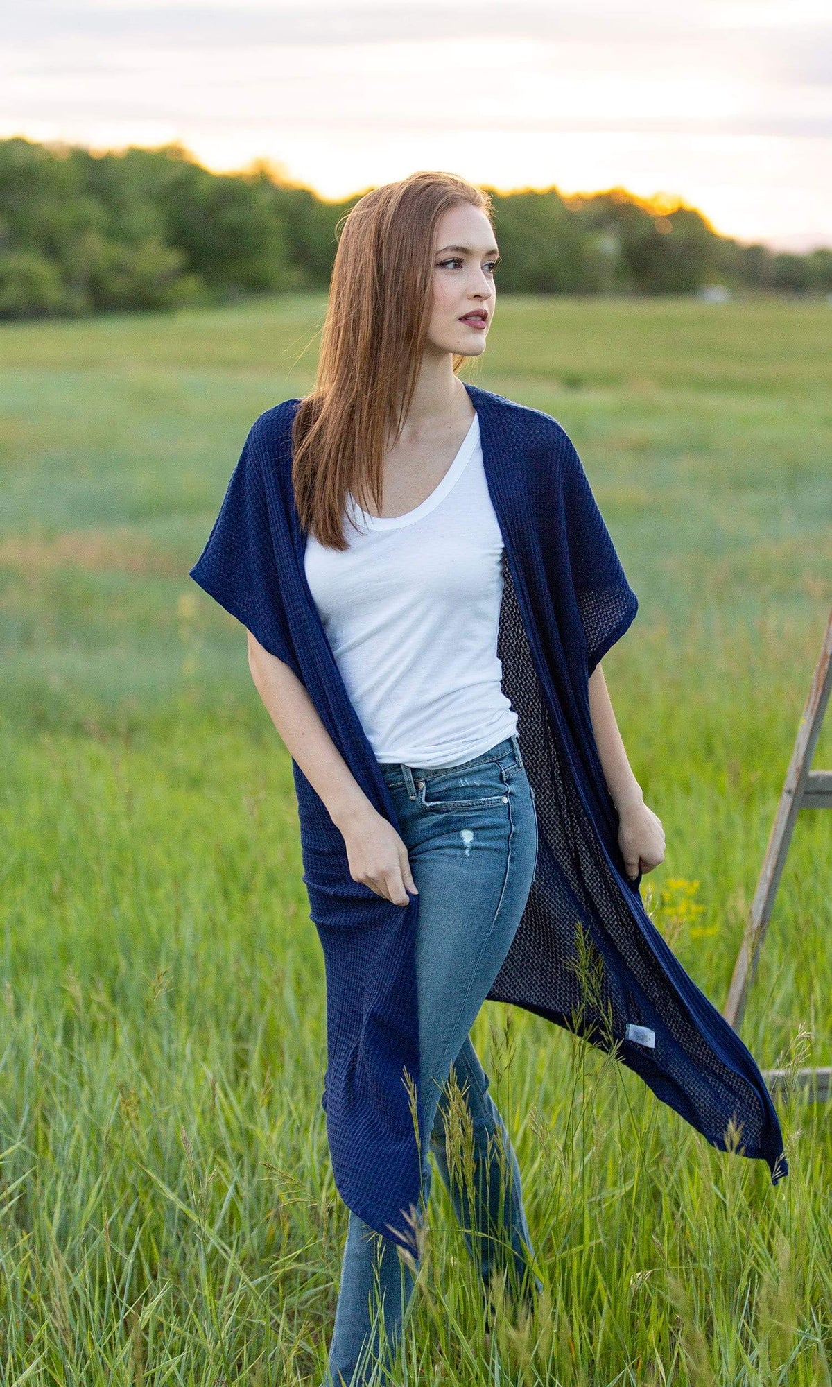 LAmade Yas Waffle Weave Long Cardigan