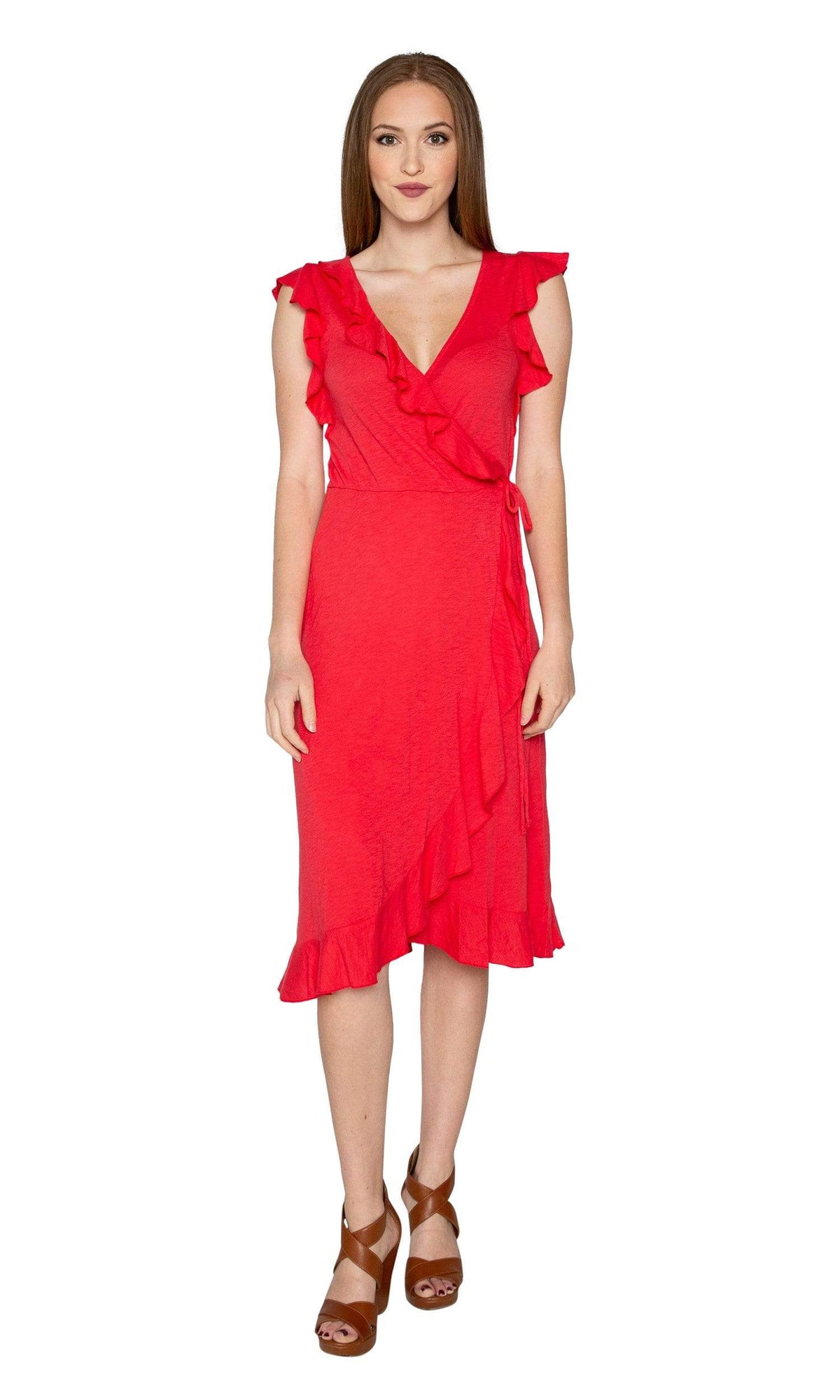 Velvet by Graham &amp; Spencer Sedona Cotton Slub Ruffle Wrap Dress