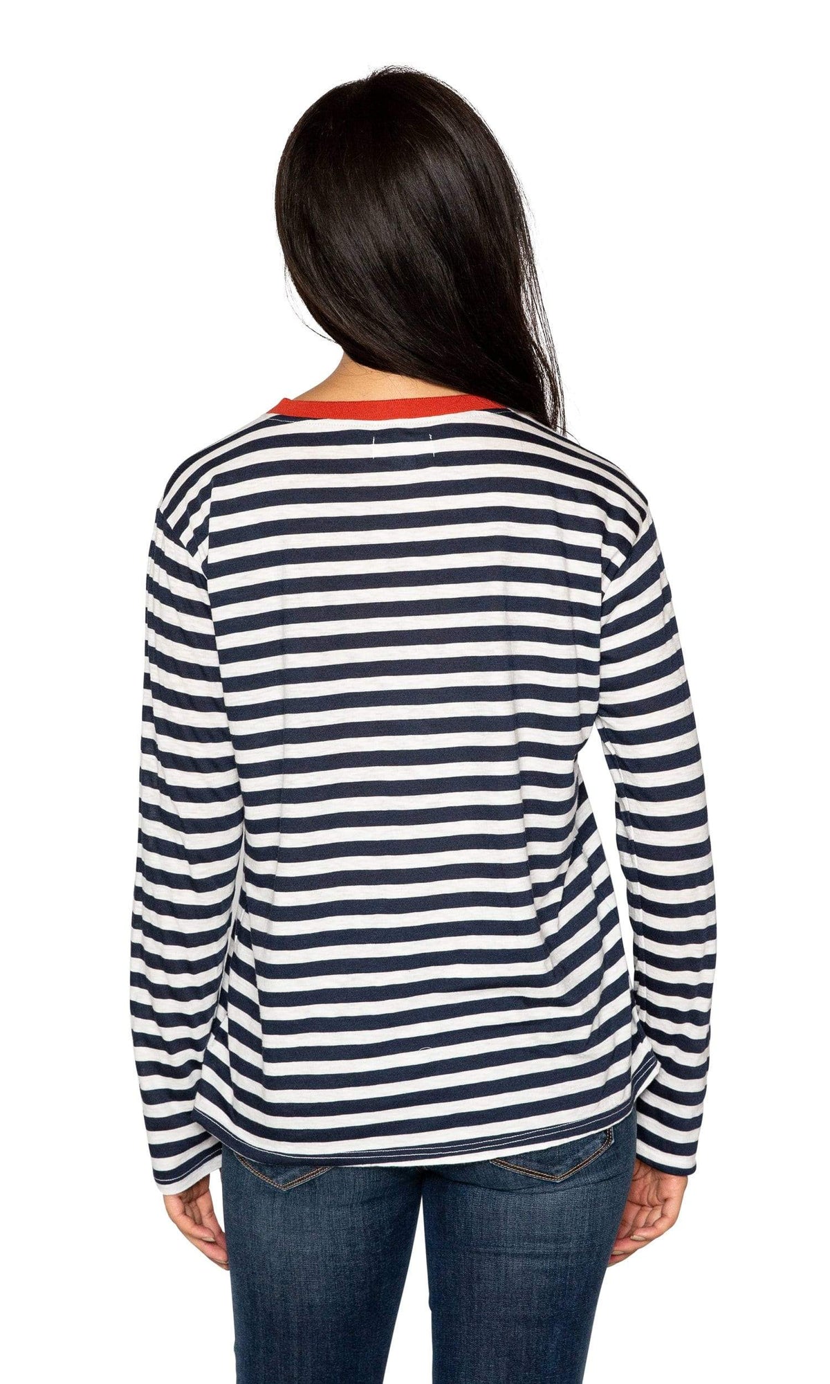 Velvet by Graham &amp; Spencer Renny Slub Knit Stripe Long Sleeve Tee