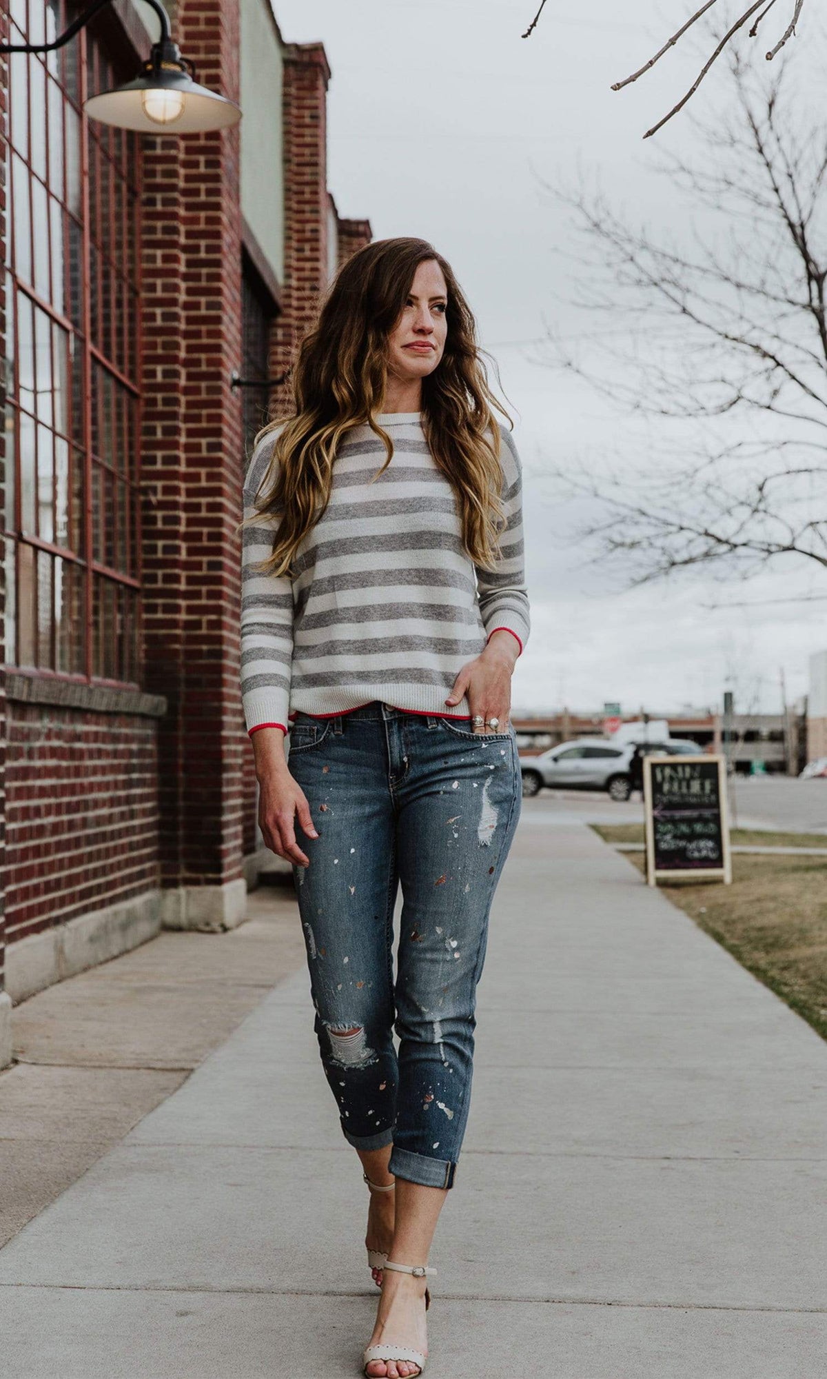 Level 99 Sienna Tomboy Denim - Splatter