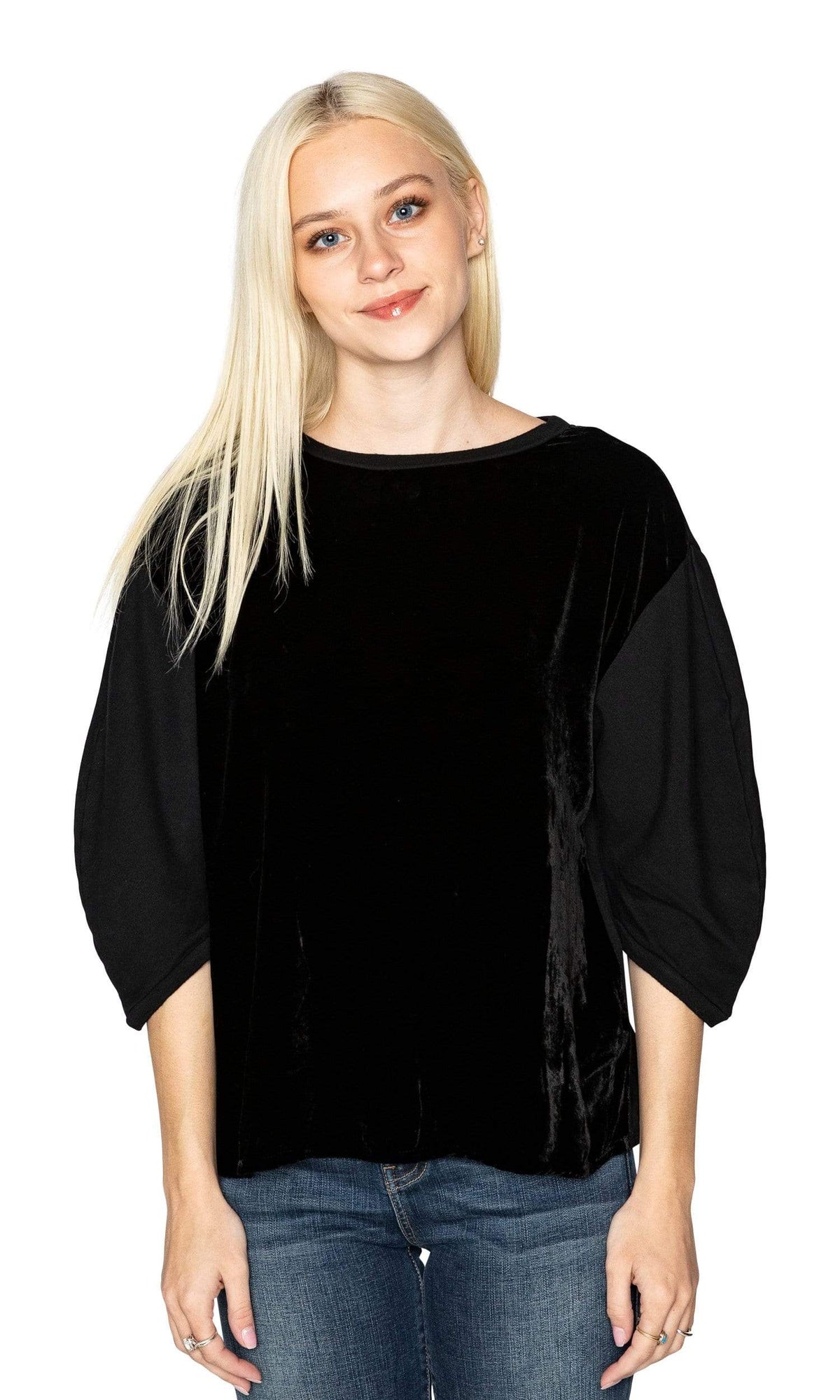 Velvet by Graham &amp; Spencer Berta Velvet Fleece Puff Sleeve Top