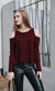 Knitwit Cold Shoulder Cashmere Sweater - Red Rose