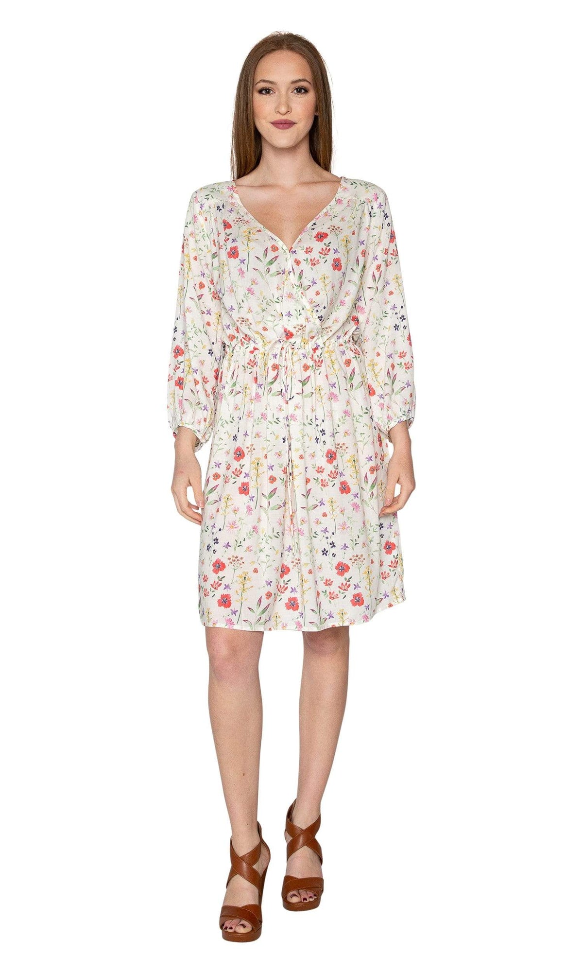 Velvet by Graham &amp; Spencer Danay Spring Floral Challis Long Sleeve Faux Wrap Dress