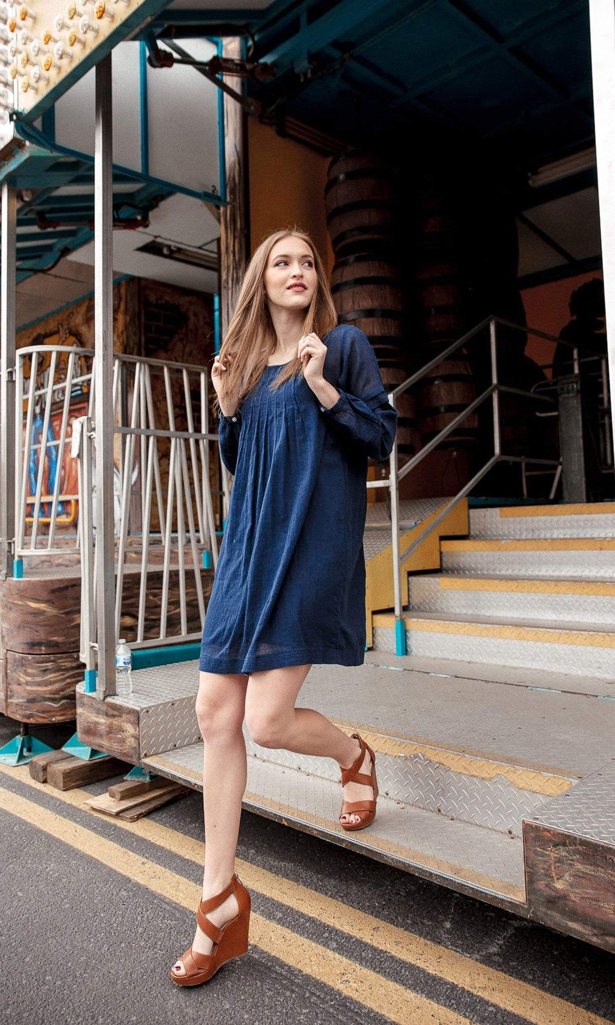 Velvet by Graham &amp; Spencer Coel Cotton Voile Pintuck Dress