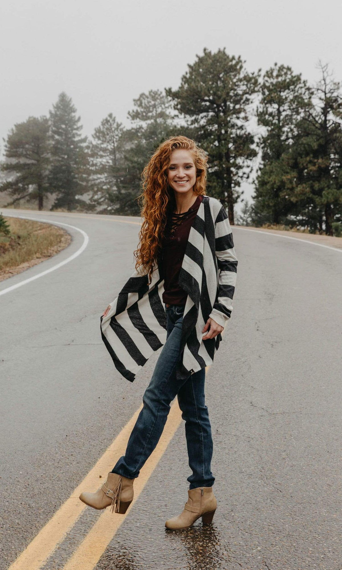 Velvet by Graham &amp; Spencer Joni Gauzy Whisper Lace Up Tee