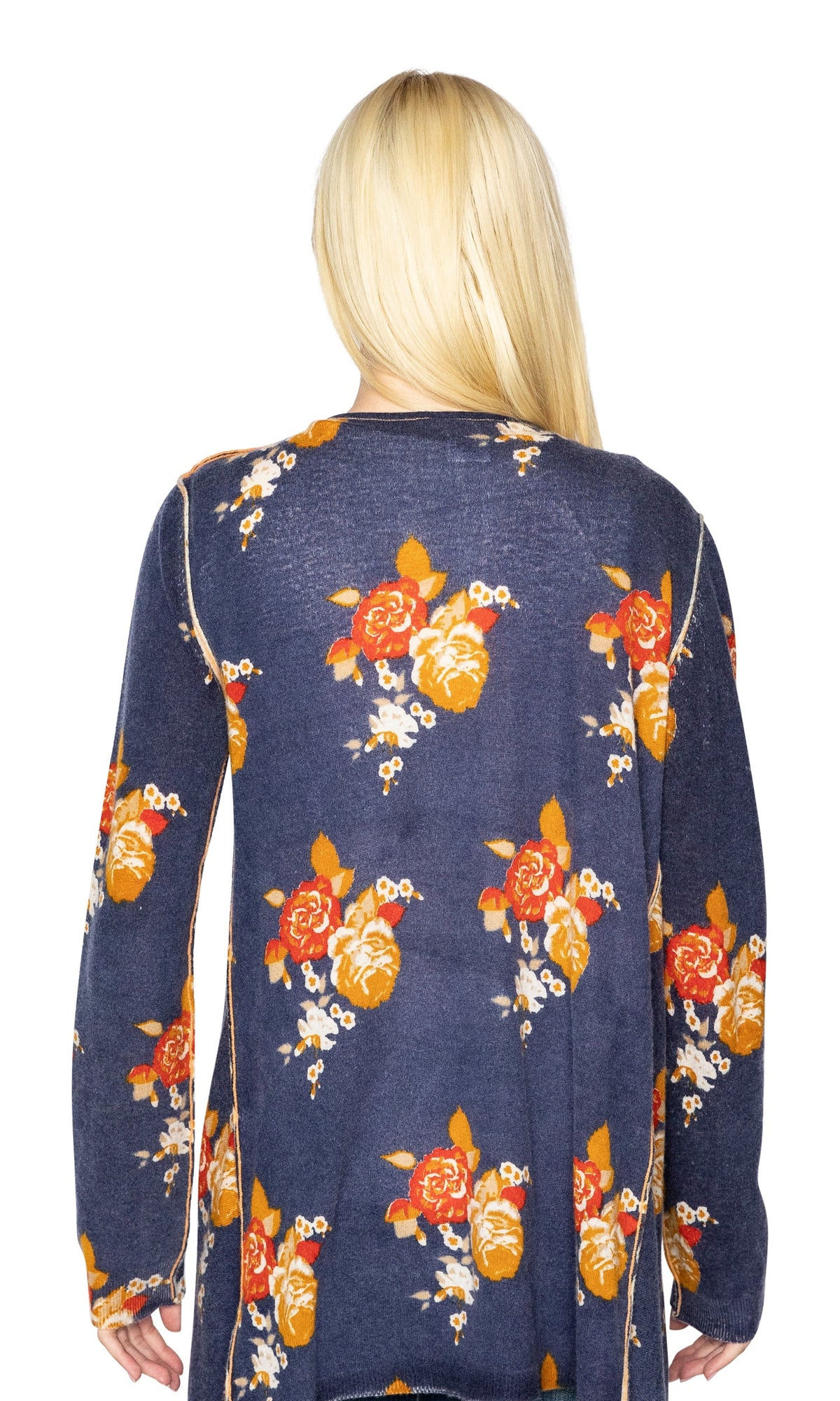 Knitwit Cashmere Open Drape Cardigan - Velvet Floral
