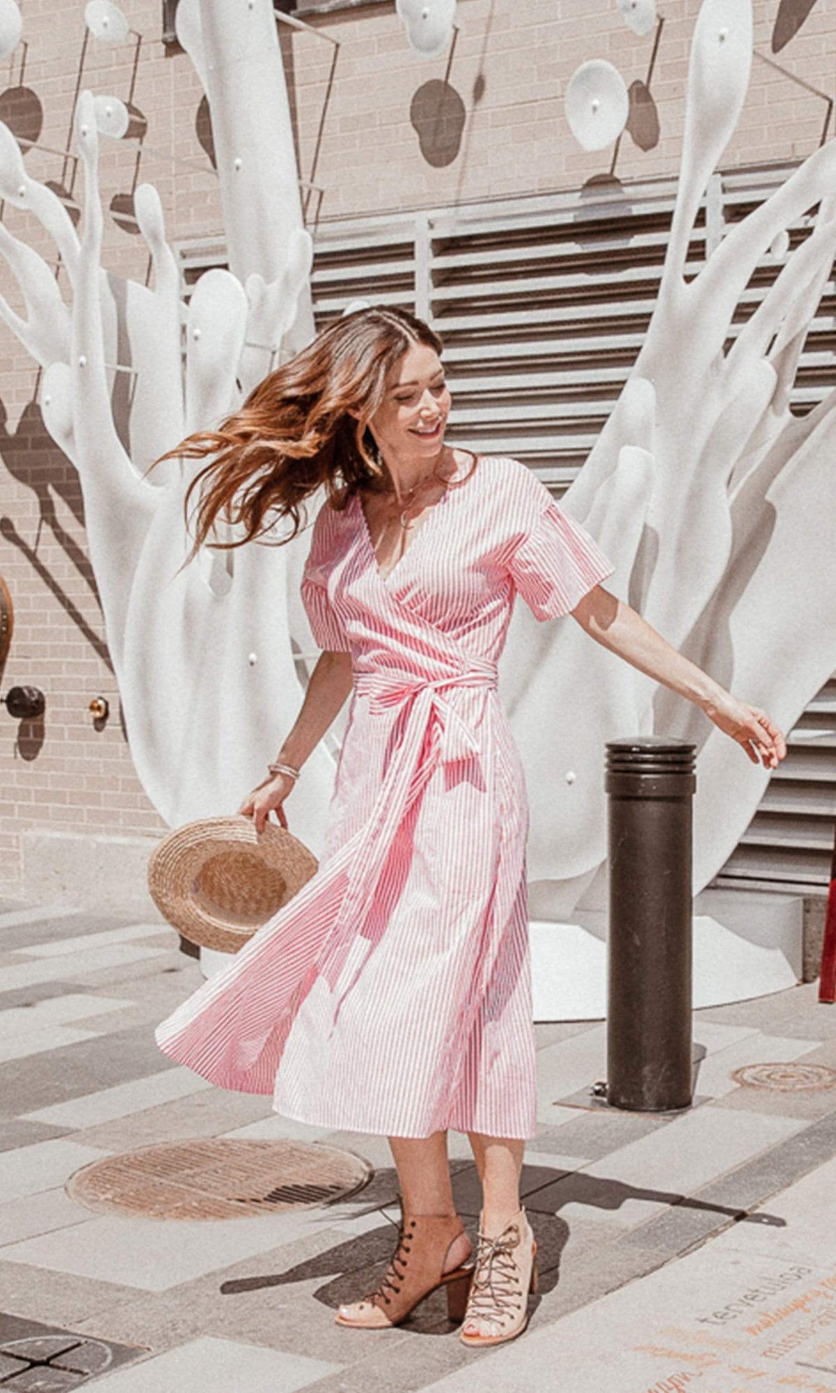 Velvet by Graham &amp; Spencer Jayel Cotton Stripe Wrap Dress