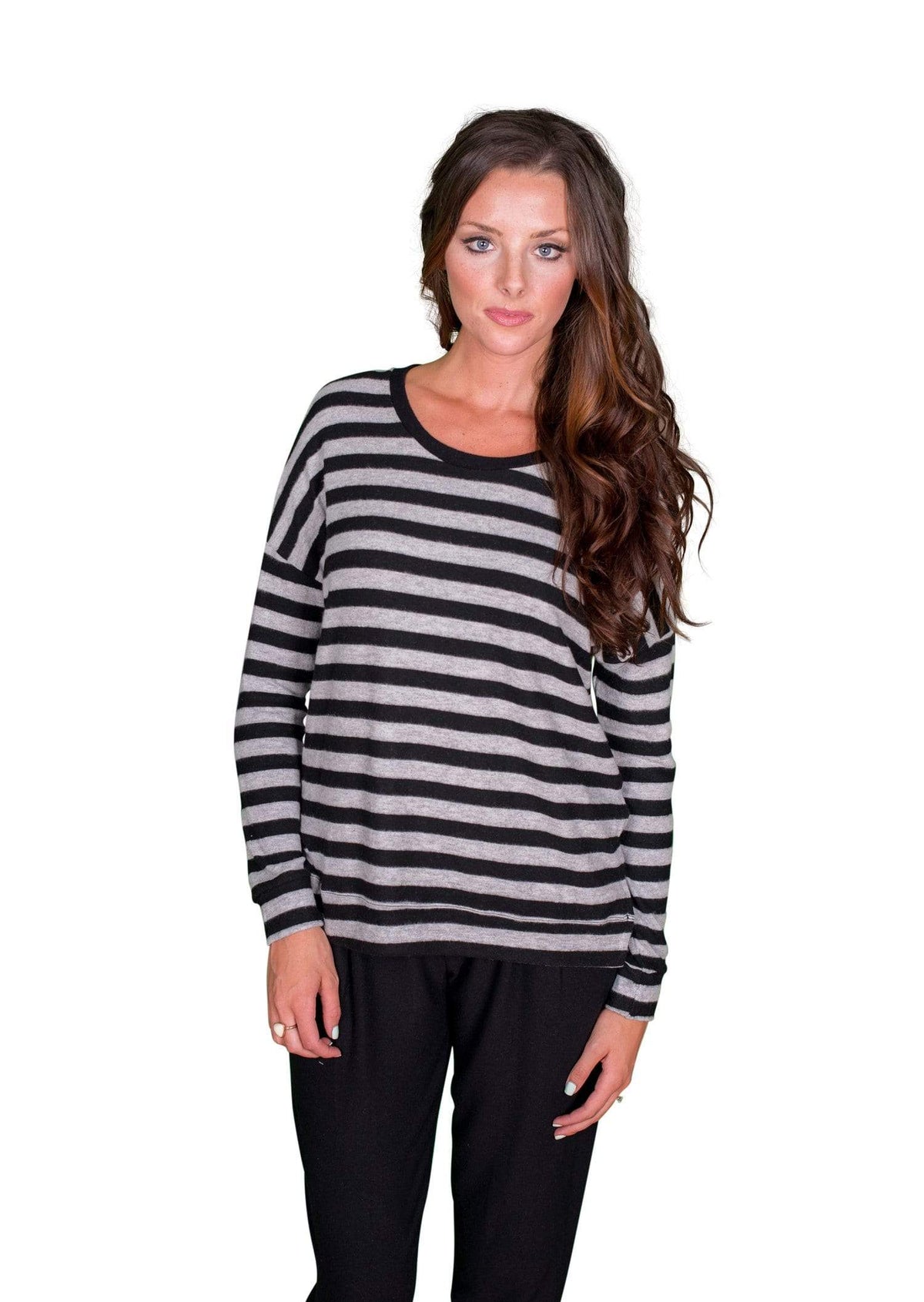 Velvet by Graham &amp; Spencer Teresita Cozy Jersey Striped Sweatshirt
