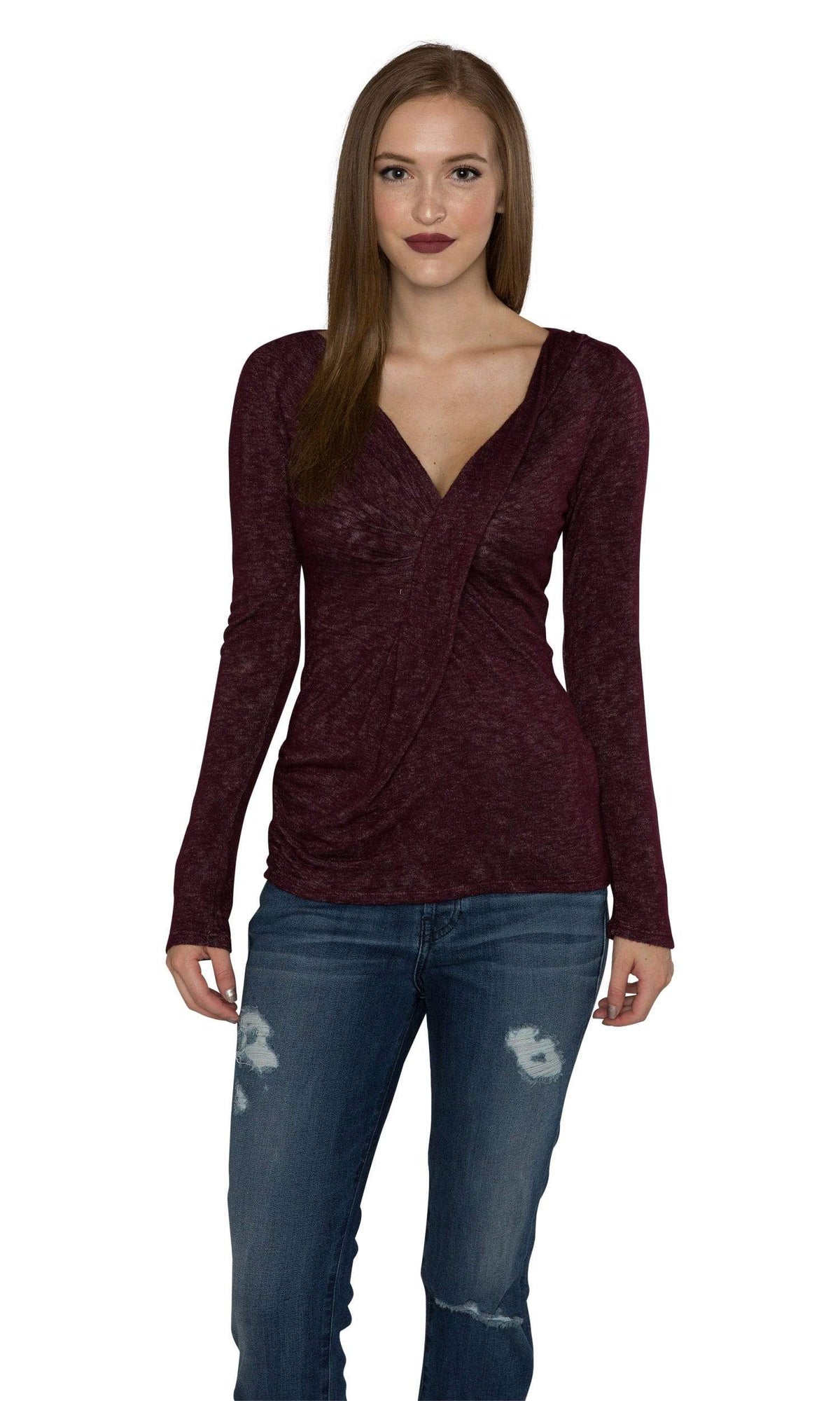Velvet by Graham &amp; Spencer Cady Textured V Neck Drape Top