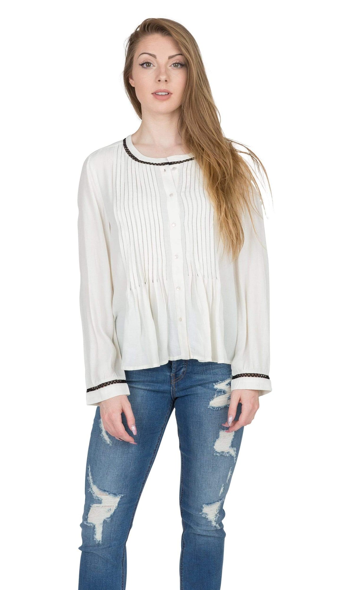 Velvet by Graham &amp; Spencer Nana Pintuck Viscose Top